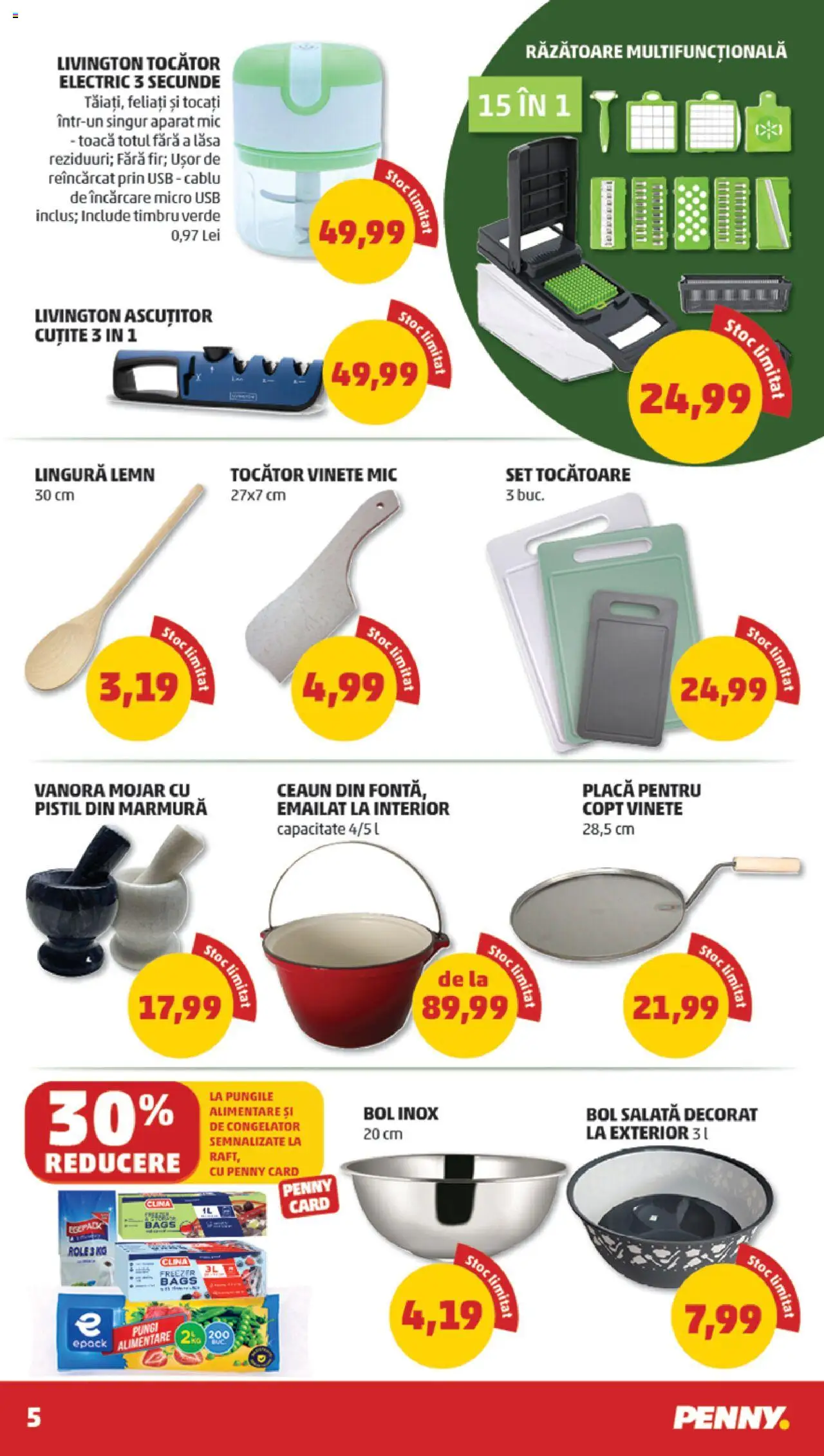 Noul catalog PENNY – valabil de la 17.09.2025 | Pagină: 5 | Produse: Usb, Tocător, Mortar, Salată