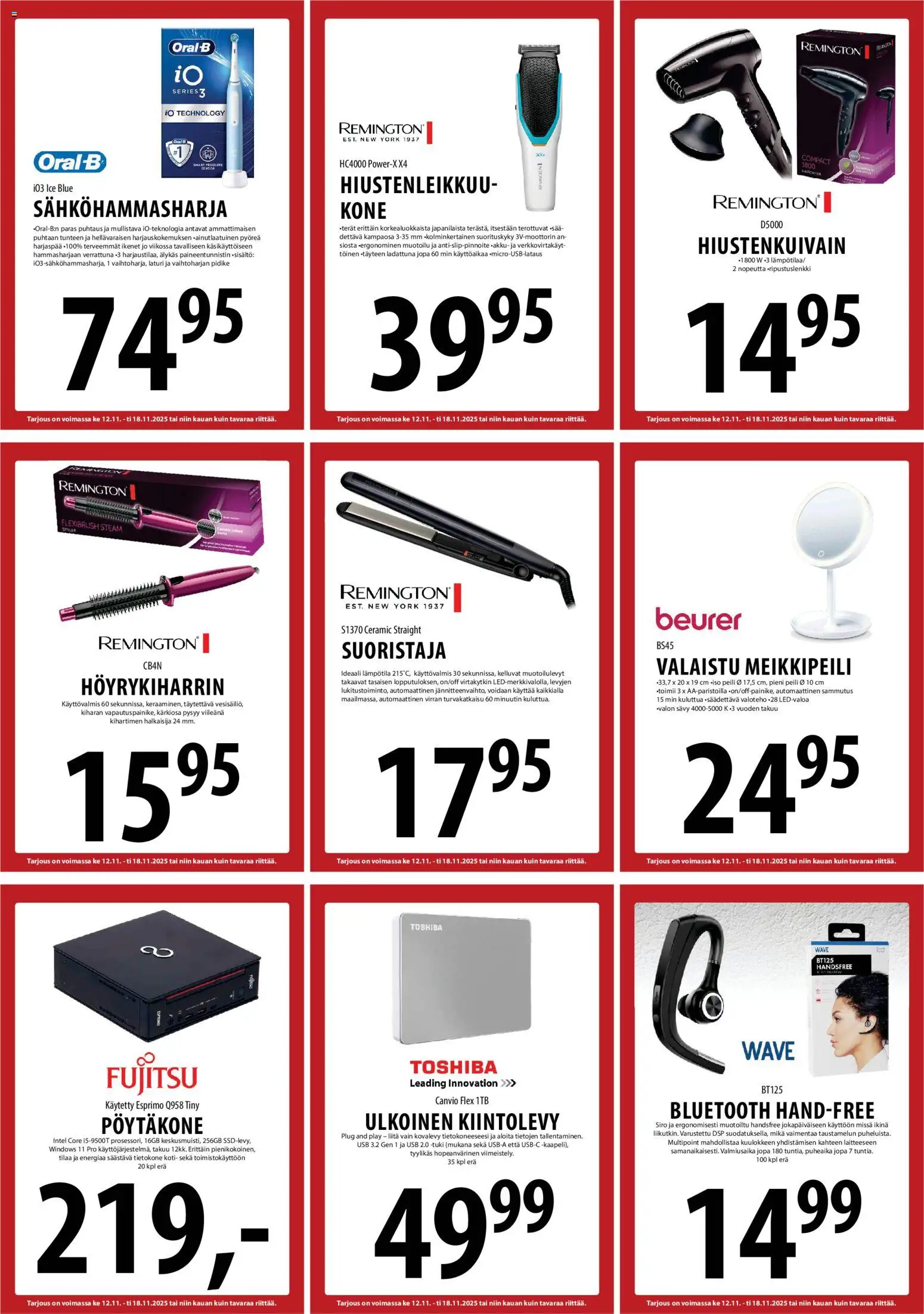 Tuuri tarjoukset – voimassa 12.11.2025 alkaen | Sivu: 15 | Tuotteet: Meikkipeili, Peili, Tietokone, Laturi