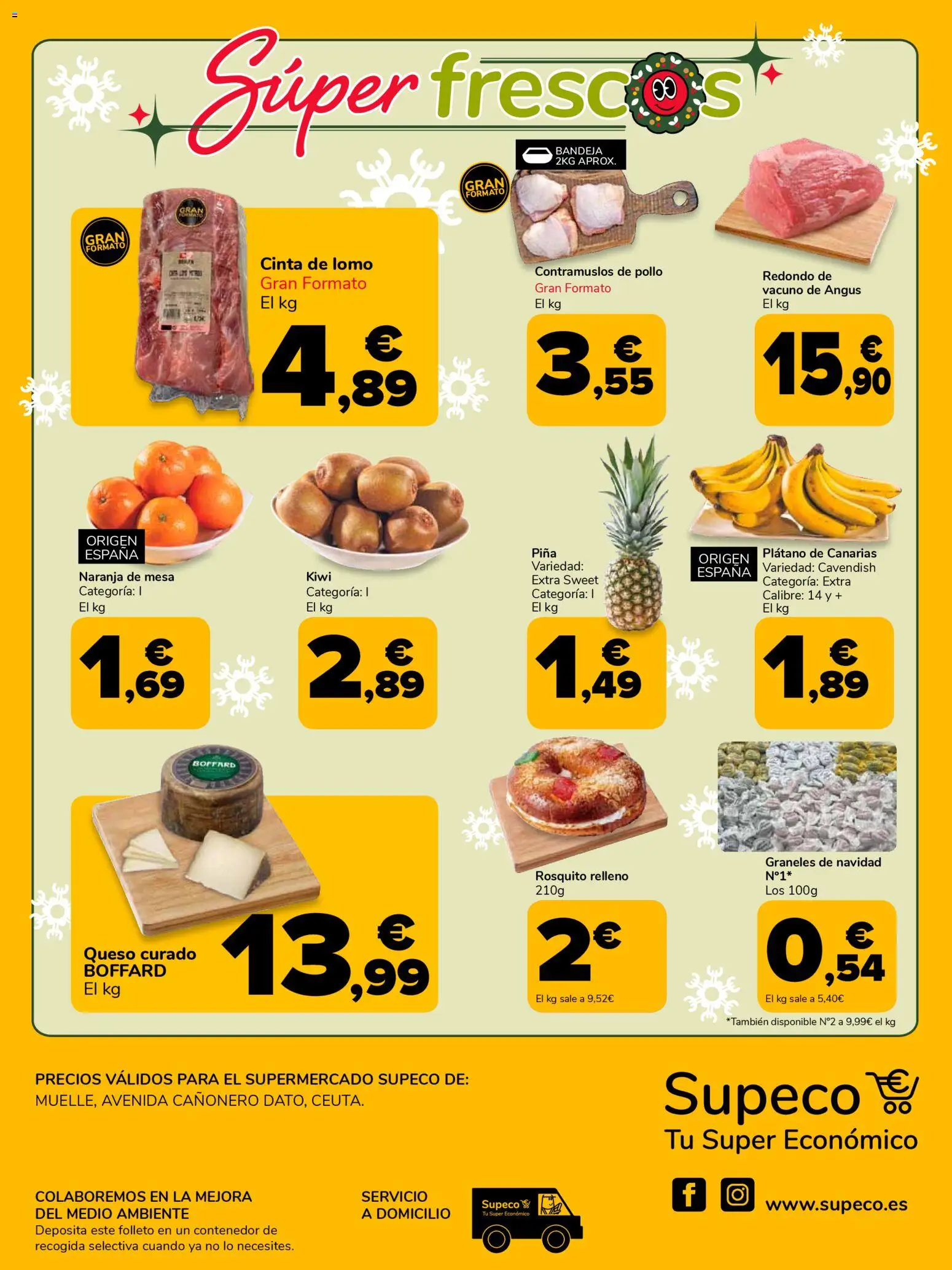 Supeco folleto │ válido desde el 02.12.2025 | Página: 8 | Productos: Queso, Piña, Kiwi, Bandeja