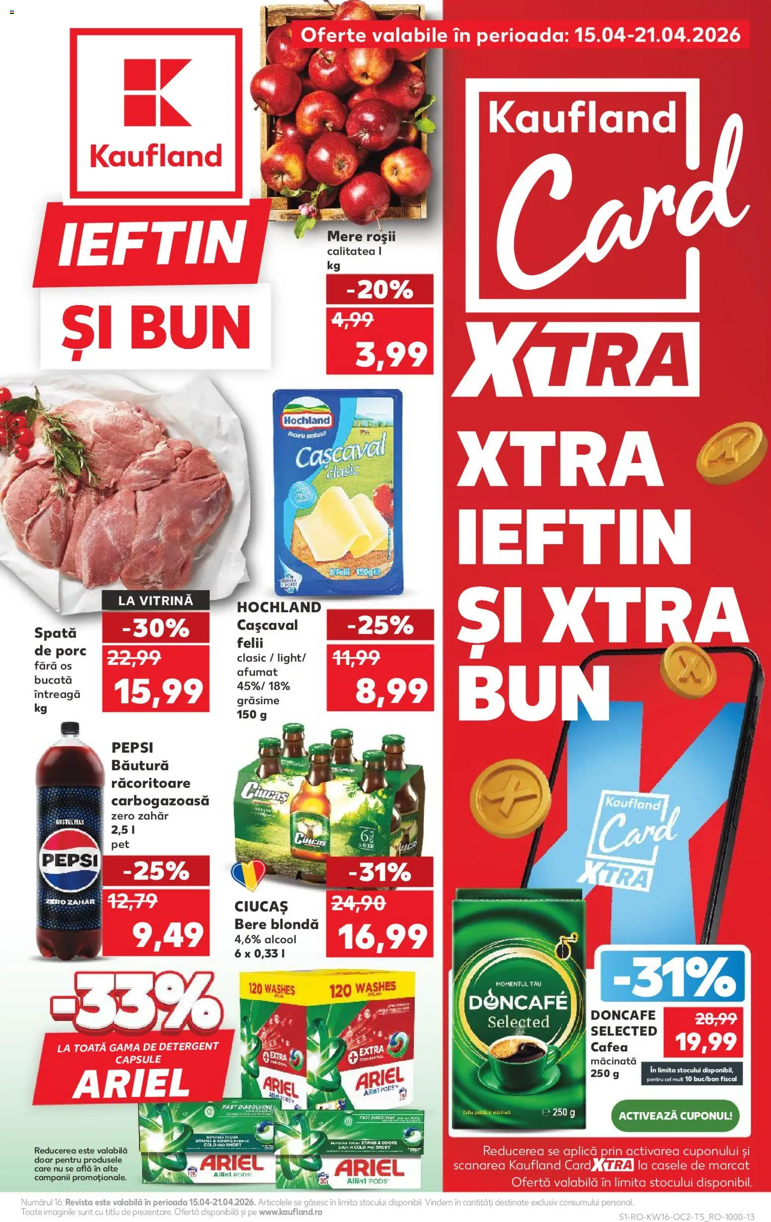 Noul catalog Kaufland – valabil de la 15.04.2026 | Pagină: 1 | Produse: Vitrină, Cafea, Roșii, Zahăr