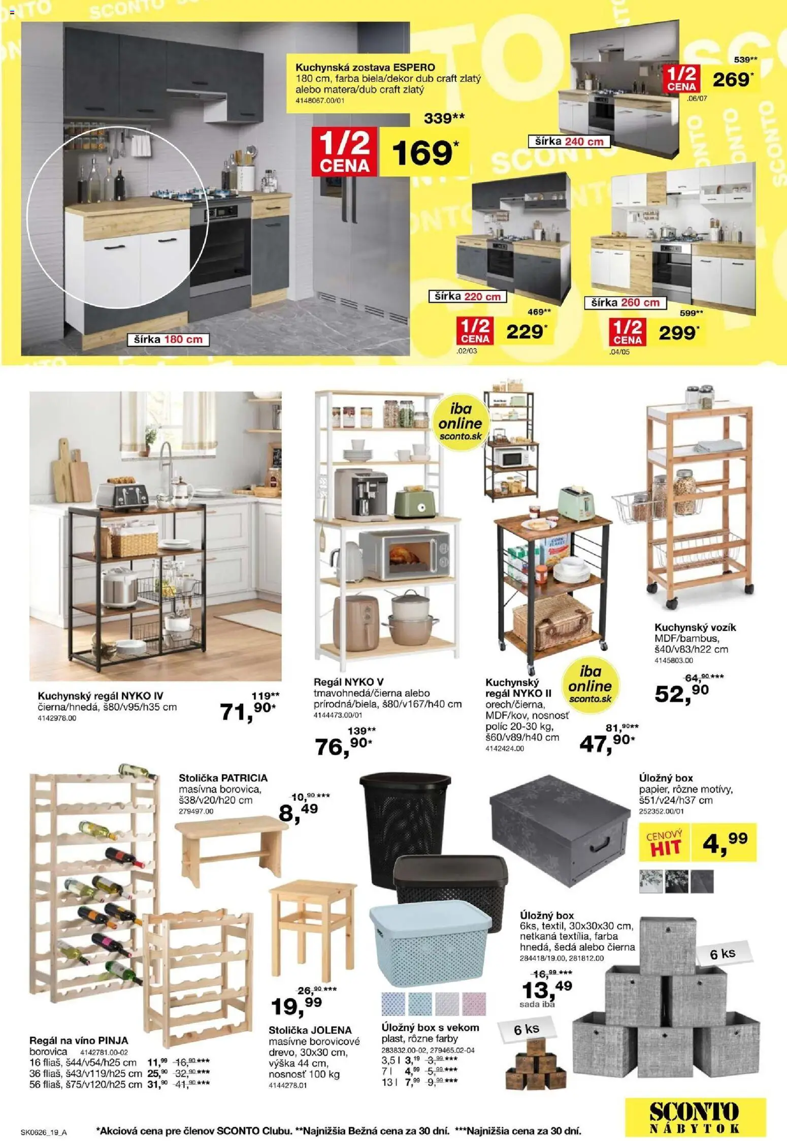 Nové Sconto nábytok akcie – leták je platný od 22.04.2026 | Strana: 19 | Produkty: Regál, Víno, Stolička