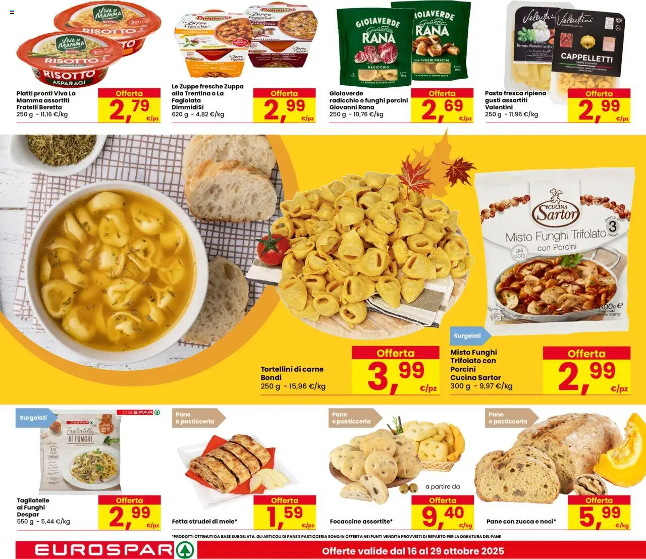 Volantino Despar del 16.10.2025 | Pagina: 12 | Prodotti: Pane, Pasta, Zucca, Asparagi