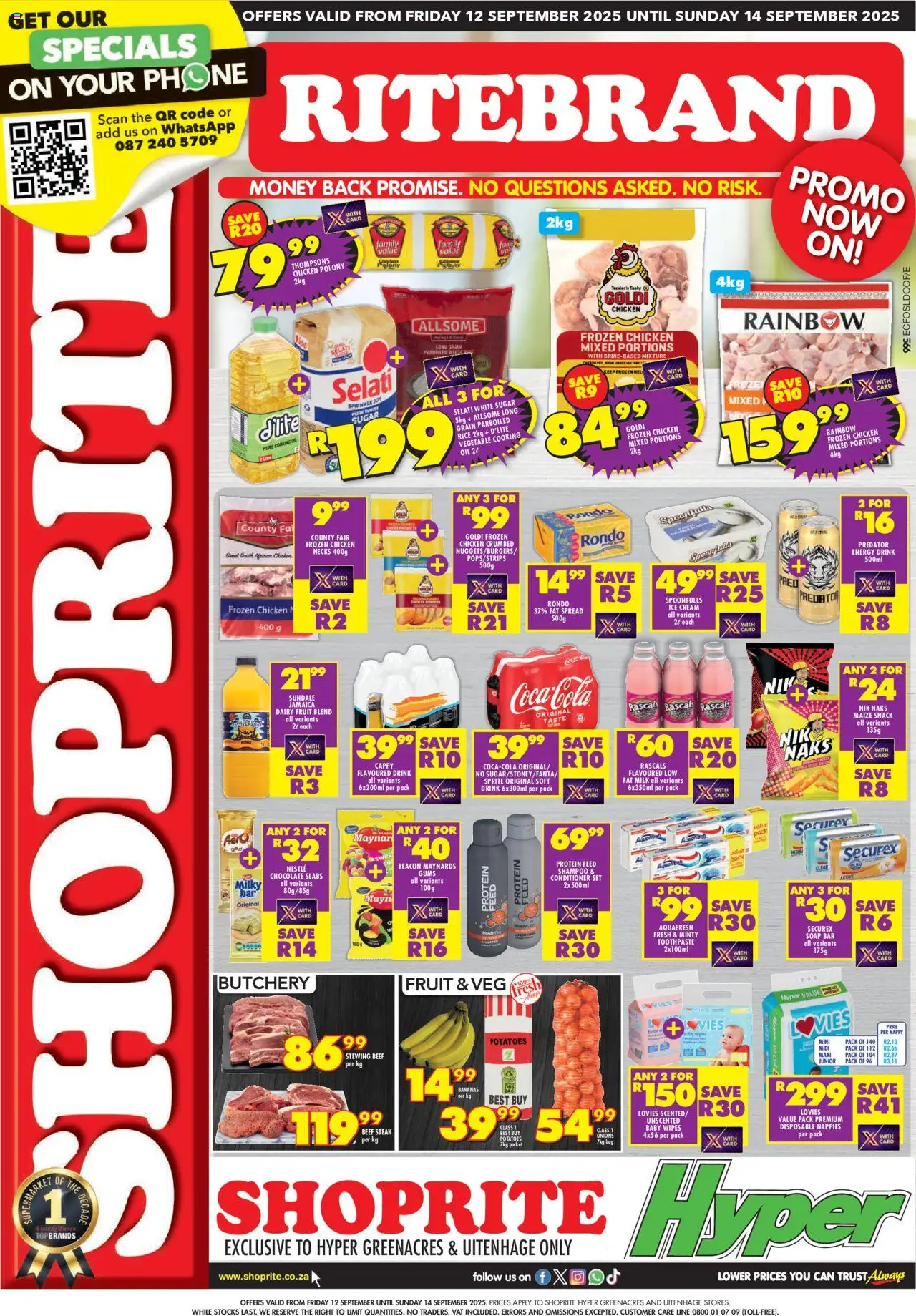 New Shoprite catalogue – valid from 12.09.2025 | Page: 1 | Products: Milk, Chicken, Bananas, Fruit