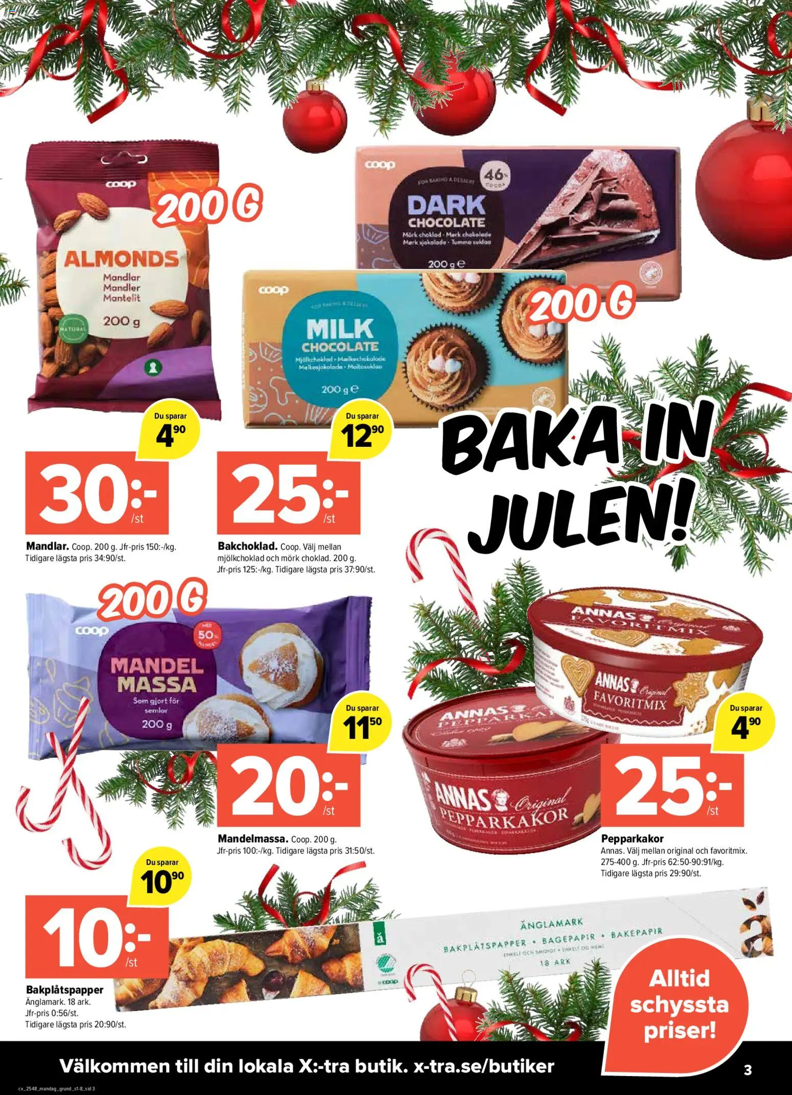 Coop X:-TRA reklamblad aktuell från 24.11.2025 | Sida: 3 | Produkter: Bakplåtspapper