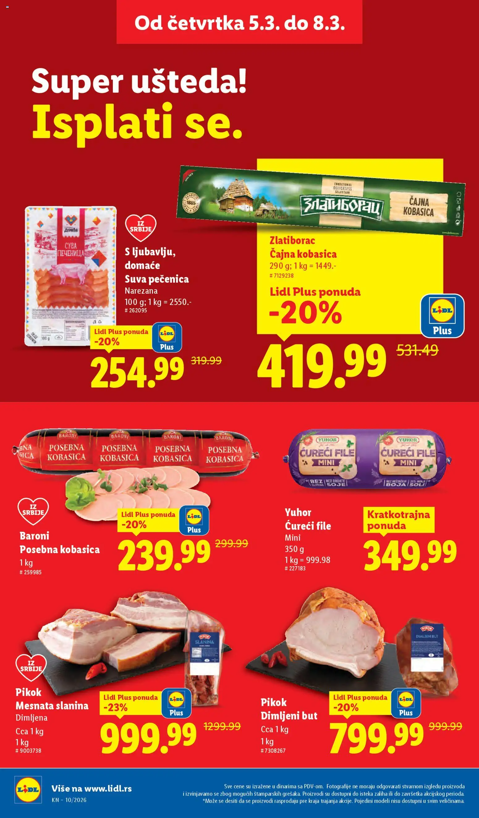 Lidl katalog - važi od 05.03.2026 | Strana: 22 | Proizvode: Ćureći file, Slanina, Kobasica, Pečenica