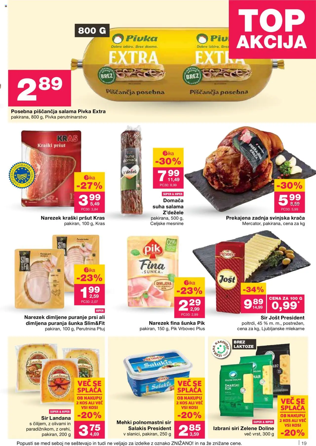 Novi Mercator katalog ponudbe – veljaven od 11.09.2025 | Stran: 19 | Izdelki: Narezek, Kos, Sir, Sunka