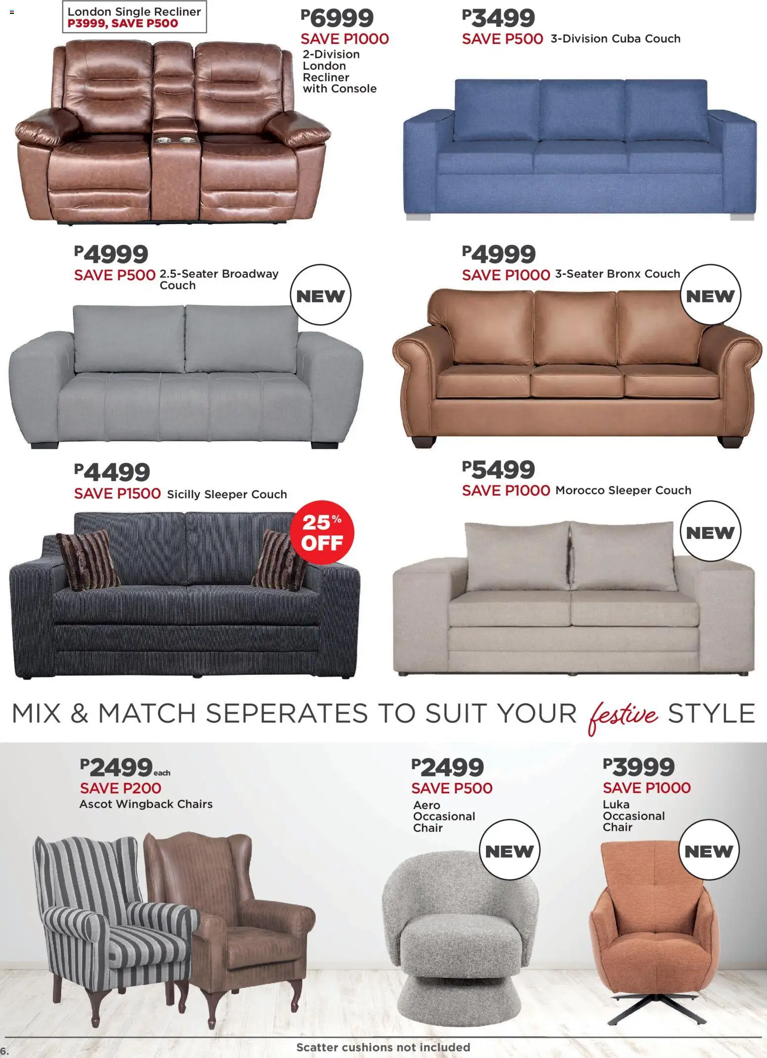 New House and Home catalogue – valid from 10.11.2025 | Page: 6 | Products: Suit, Couch, Chair
