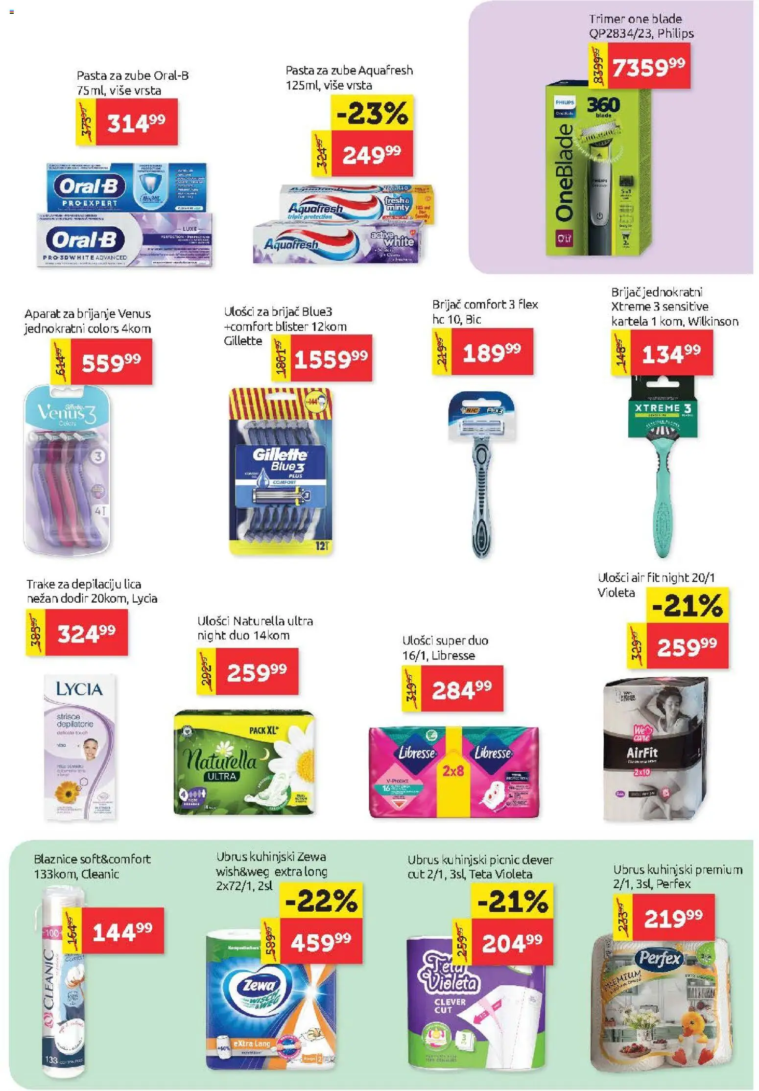 SuperVERO katalog - važi od 16.04.2026 | Strana: 21 | Proizvode: Gillette, Aparat za brijanje, Ubrus, Pasta za zube