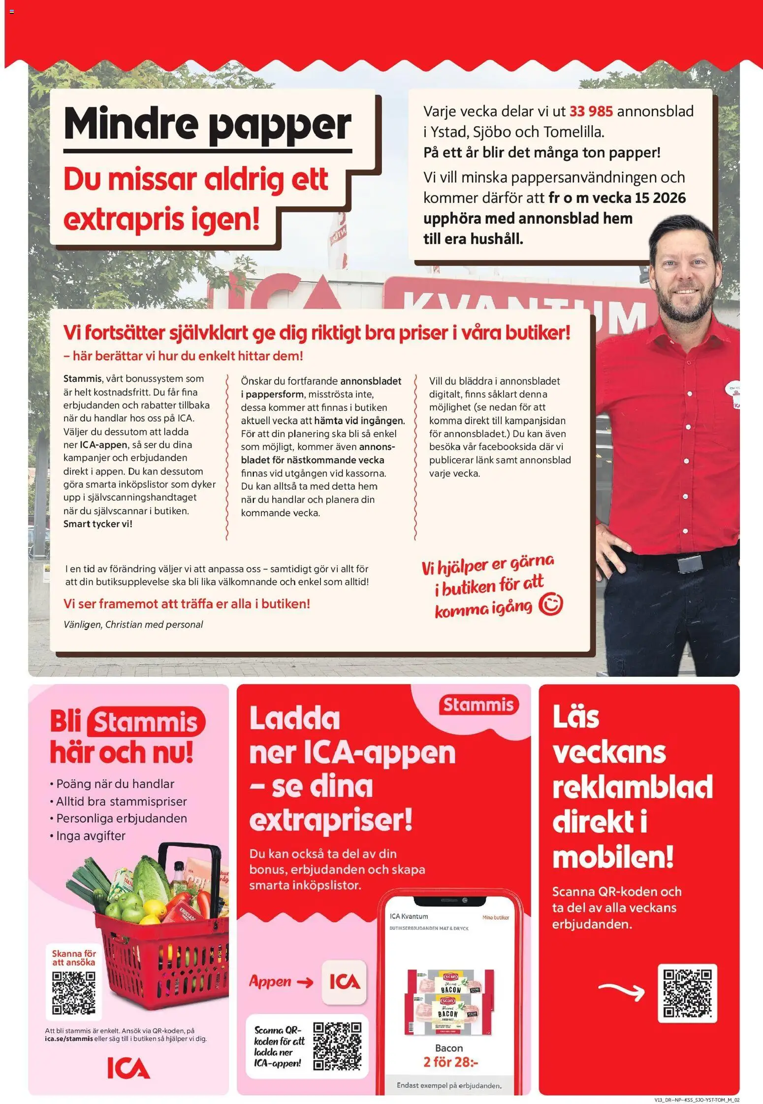 ICA Kvantum reklamblad aktuell från 23.03.2026 | Sida: 2 | Produkter: Såg, Bacon, Papper