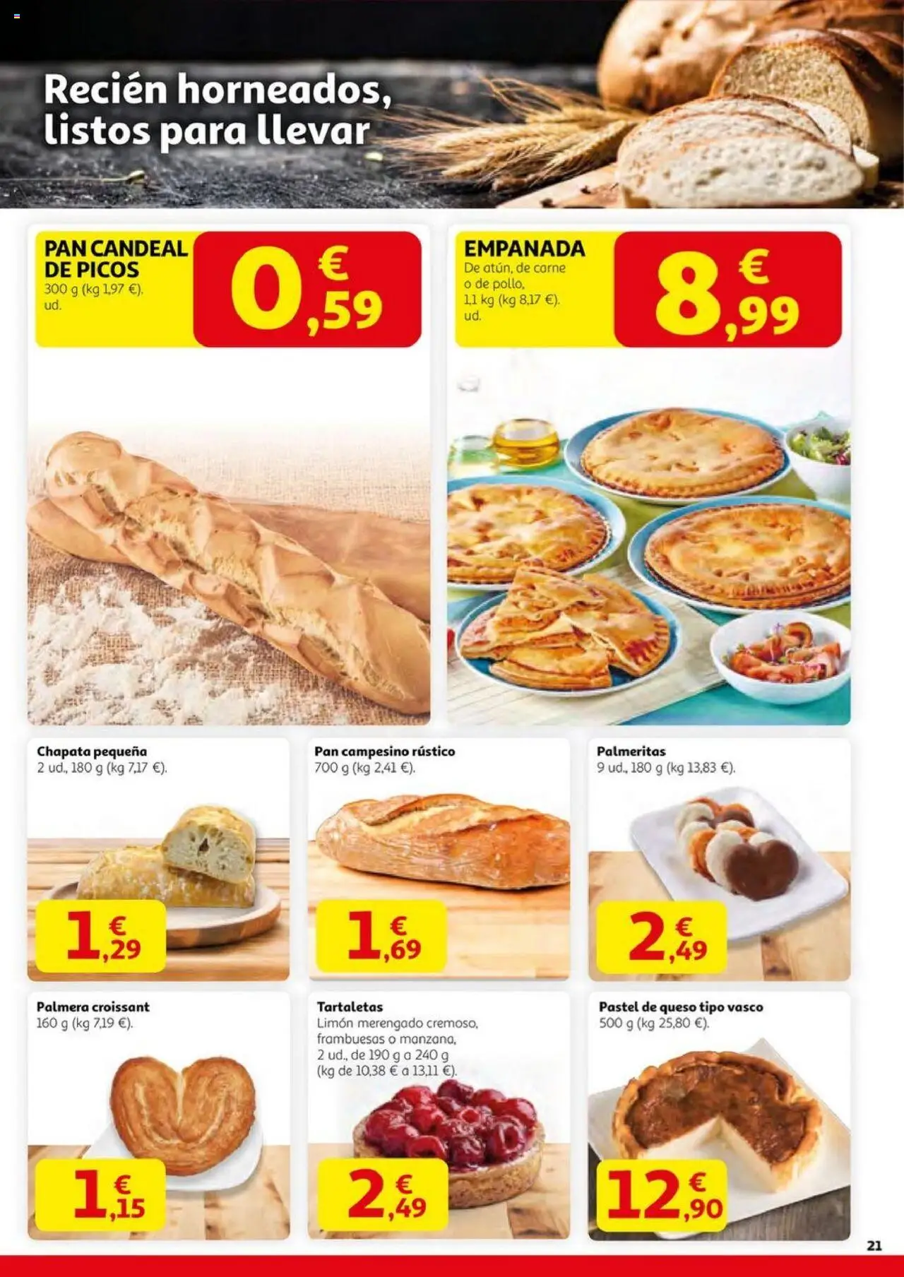 Alcampo - HP Nacional  │ válido desde el 14.08.2025 | Página: 21 | Productos: Queso, Pan, Croissant, Manzana
