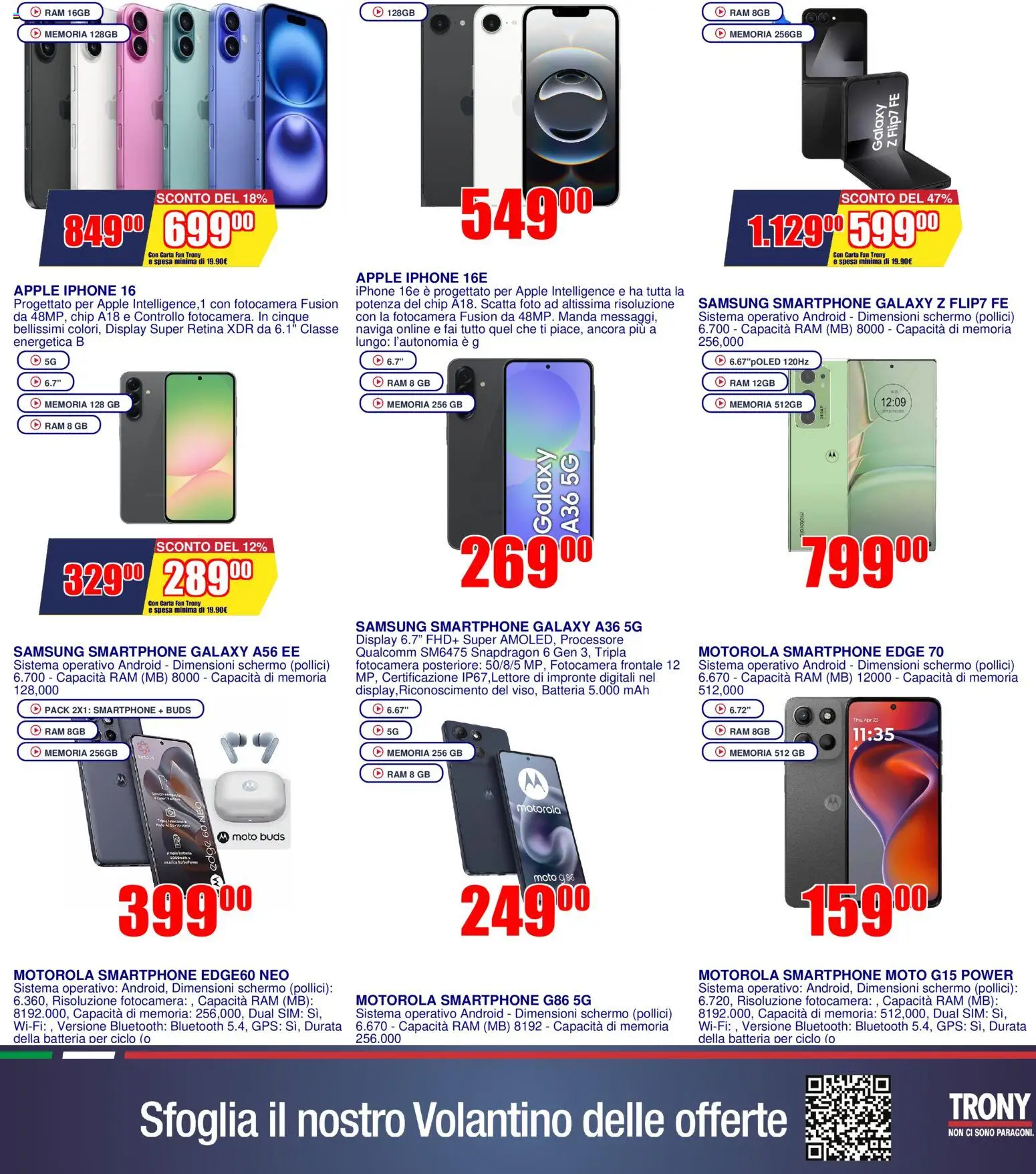 Volantino Trony del 27.12.2025 | Pagina: 17 | Prodotti: Schermo, Iphone, Fotocamera, Samsung
