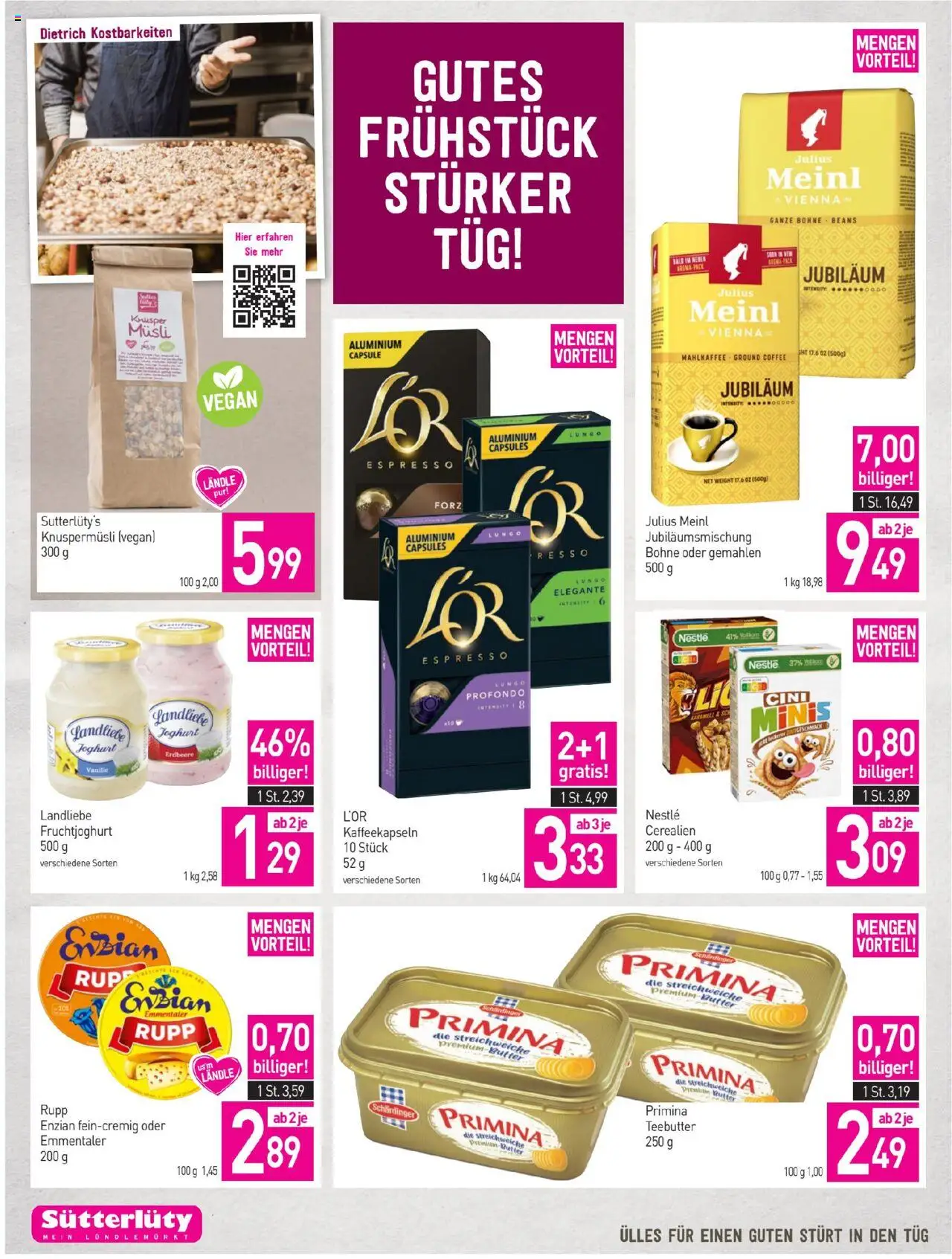 Sutterlüty Flugblatt gültig ab 14.08.2025 | Seite: 14 | Produkte: Butter, Joghurt