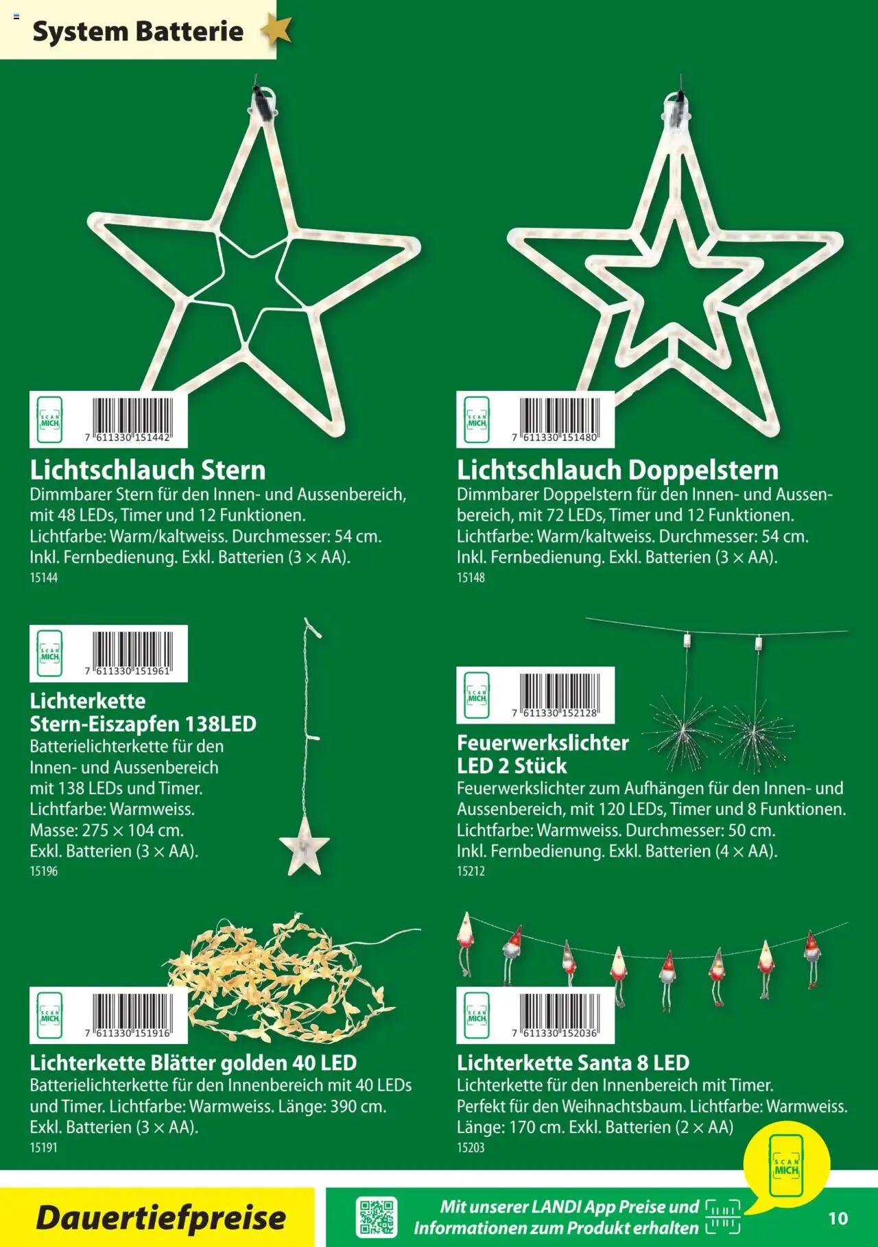 Landi Aktionen Weihnachtsbeleuchtung ab 22.10.2024 | Seite: 10 | Produkte: Batterie, Grill
