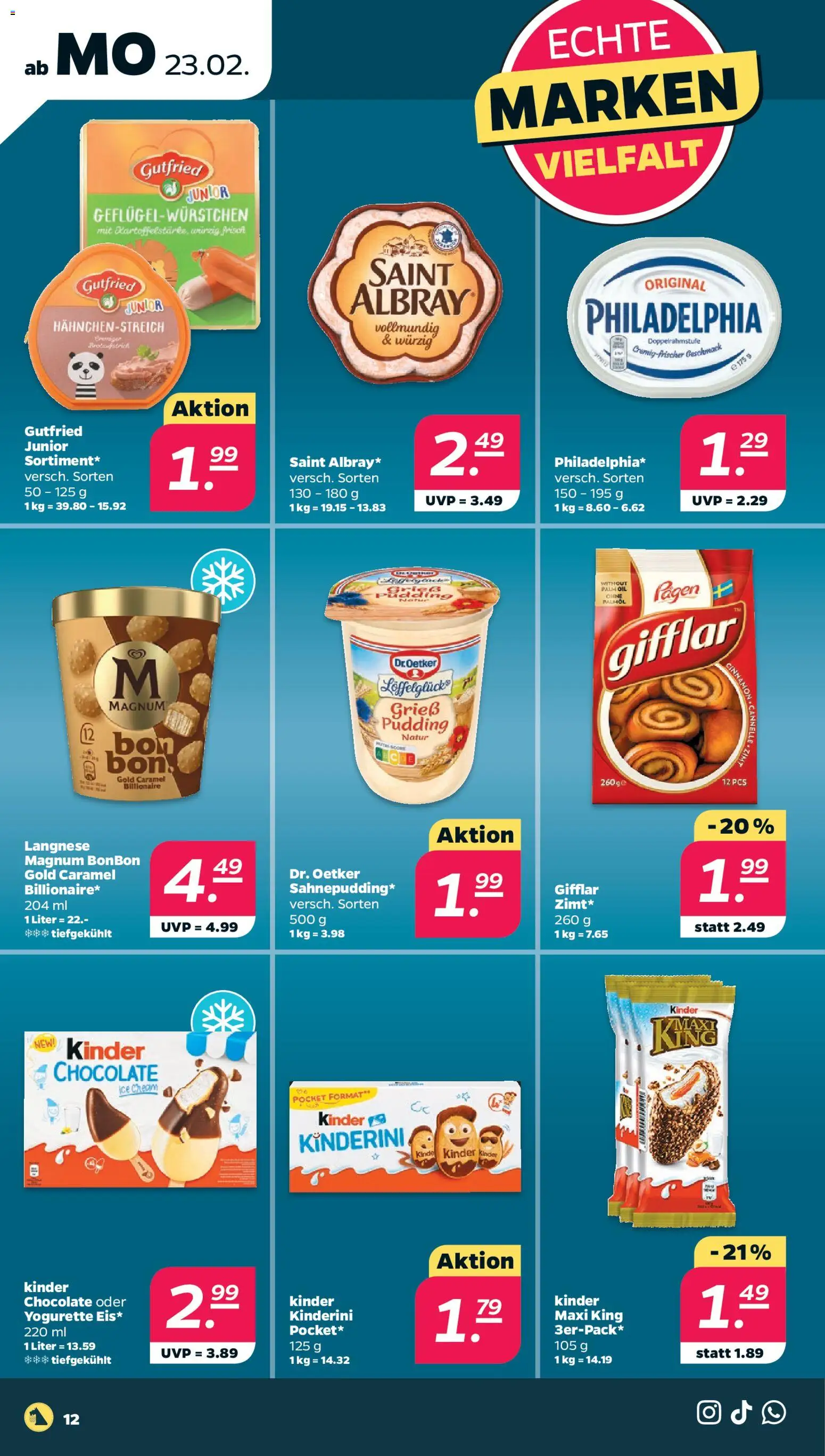 Netto Prospekt 	 – gültig ab 23.02.2026 | Seite: 12 | Produkte: Yogurette, Philadelphia, Pudding, PC