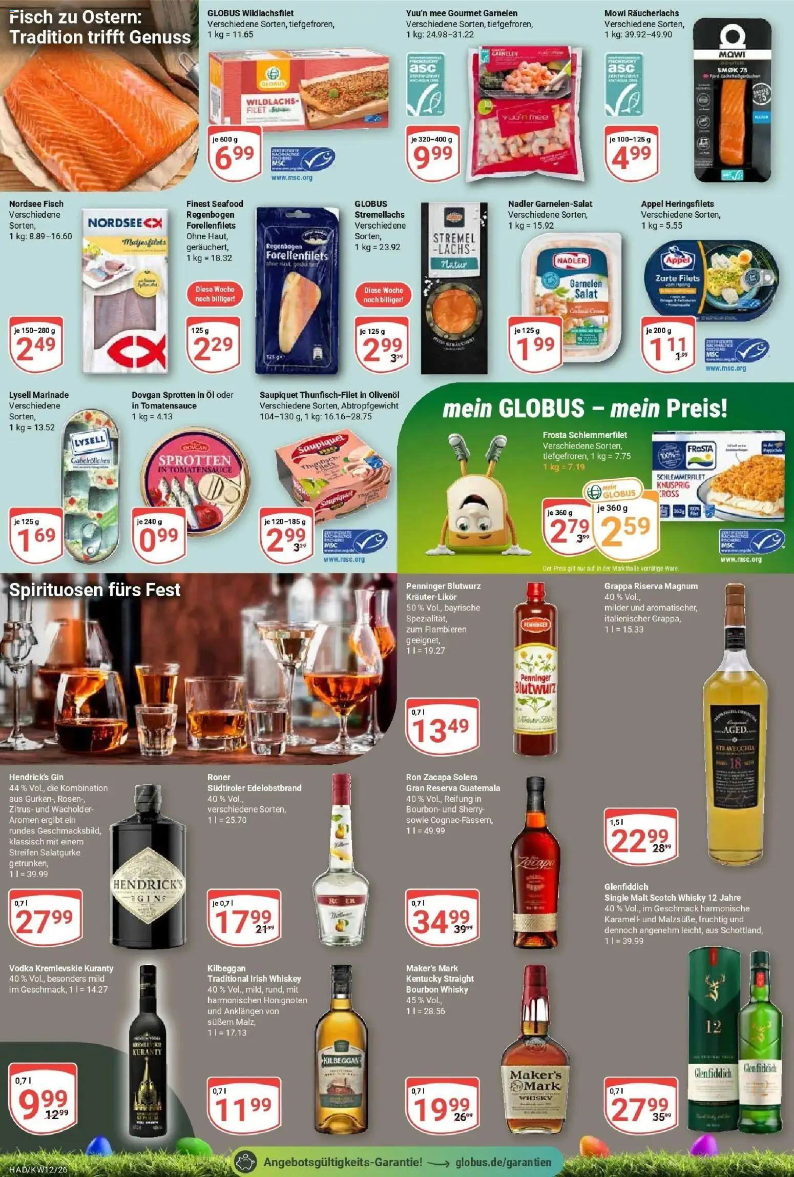Globus prospekt Halle (saale)	 – gültig ab 15.03.2026 | Seite: 16 | Produkte: Garnelen, Räucherlachs, Vodka, Whiskey