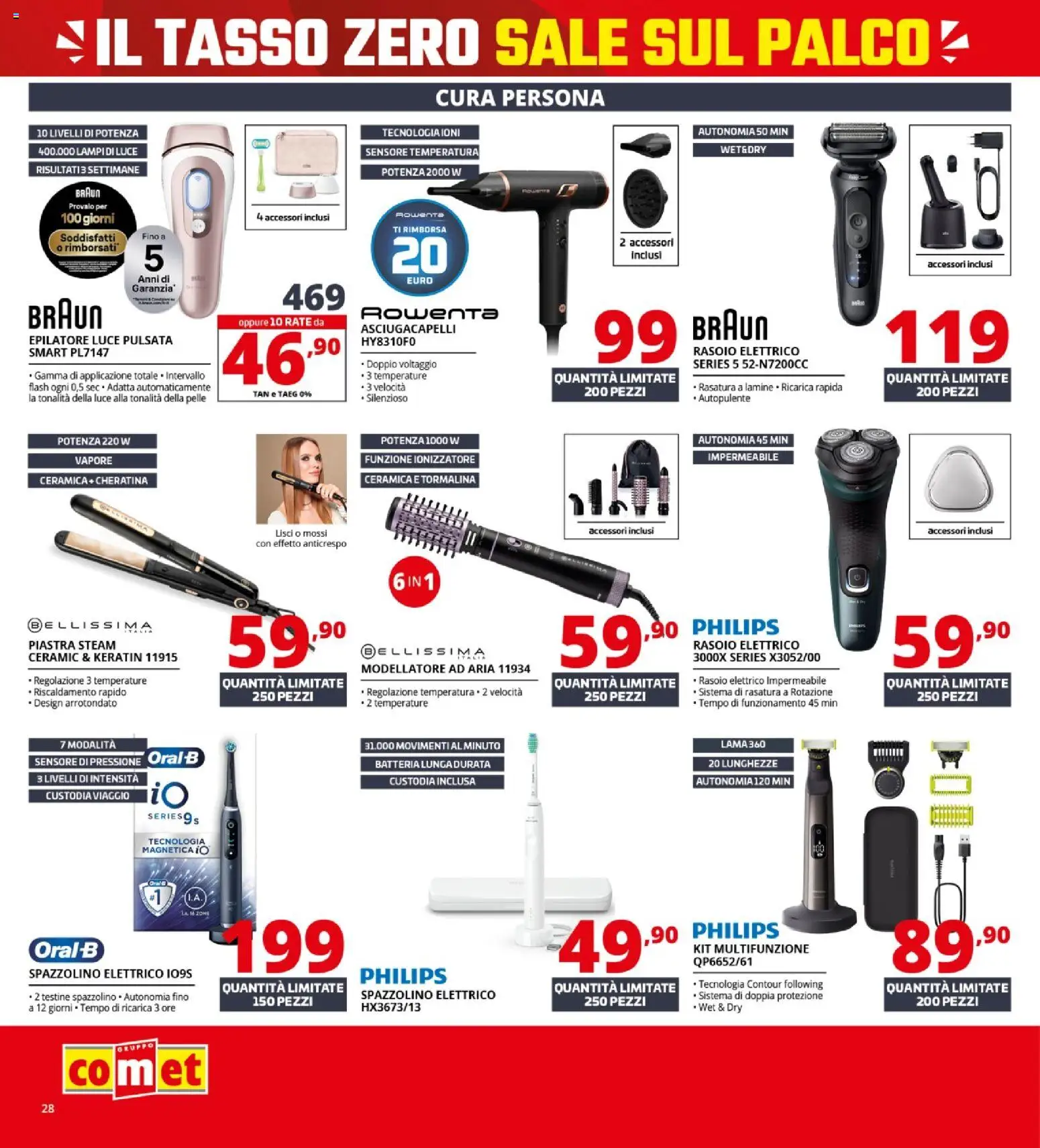 Volantino Comet del 19.02.2026 | Pagina: 28 | Prodotti: Rasoio, Sale, Spazzolino elettrico, Batteria