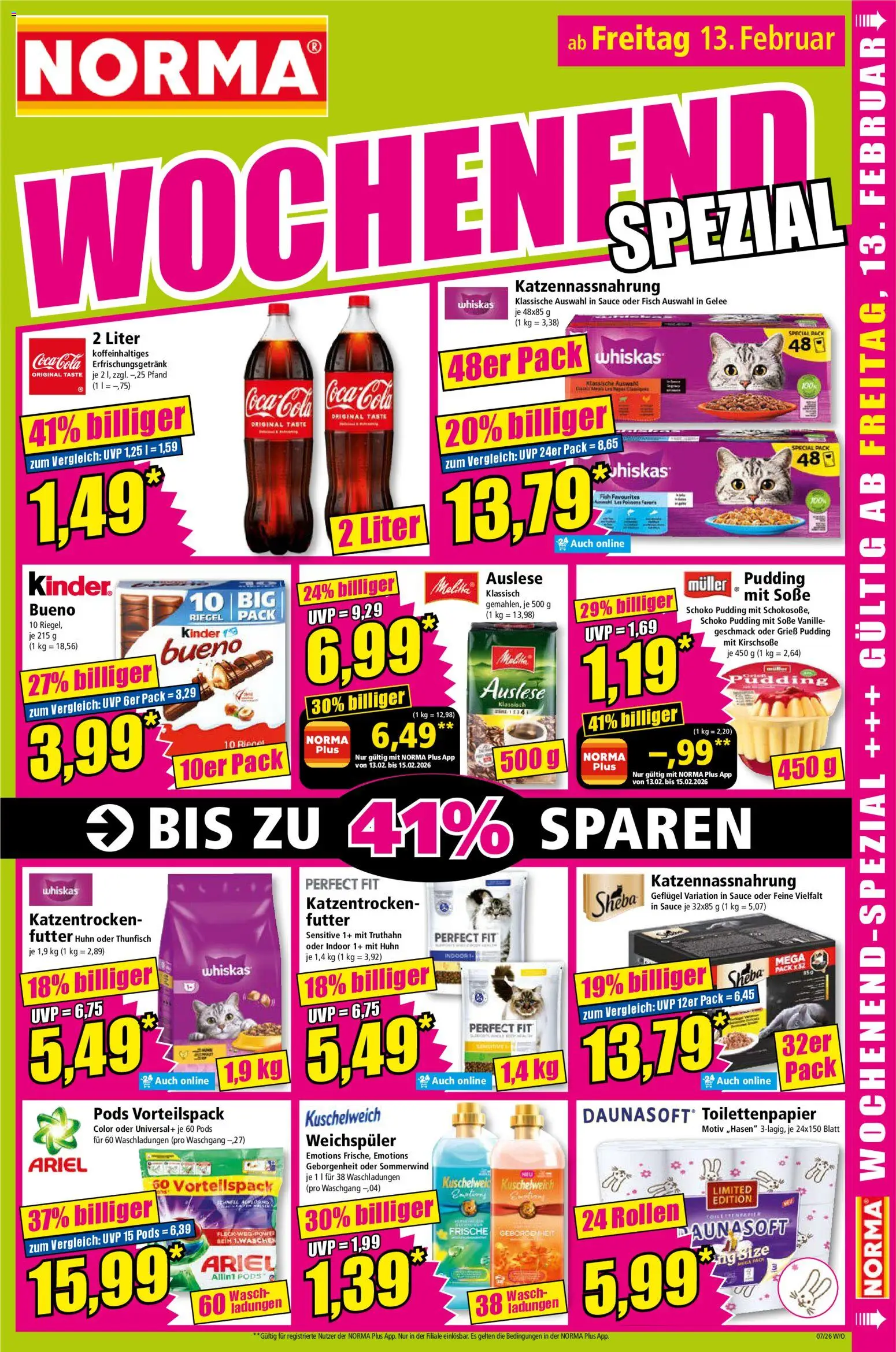 Norma Prospekt 	 – gültig ab 09.02.2026 | Seite: 17 | Produkte: Ariel, Pudding, Fisch, Soße