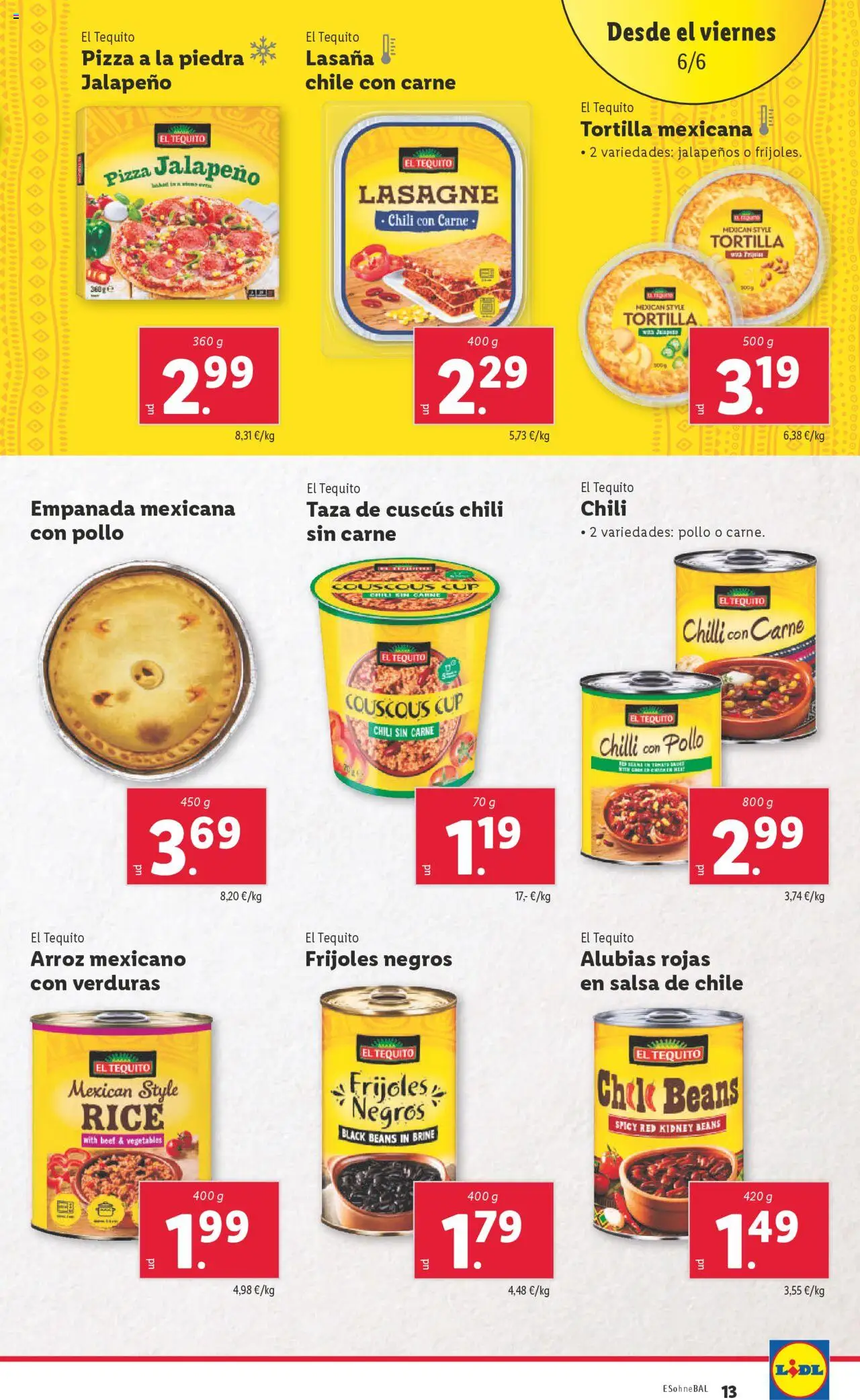 Lidl catálogo MAD │ válido desde el 02.06.2025 | Página: 25 | Productos: Pizza, Arroz, Lasaña