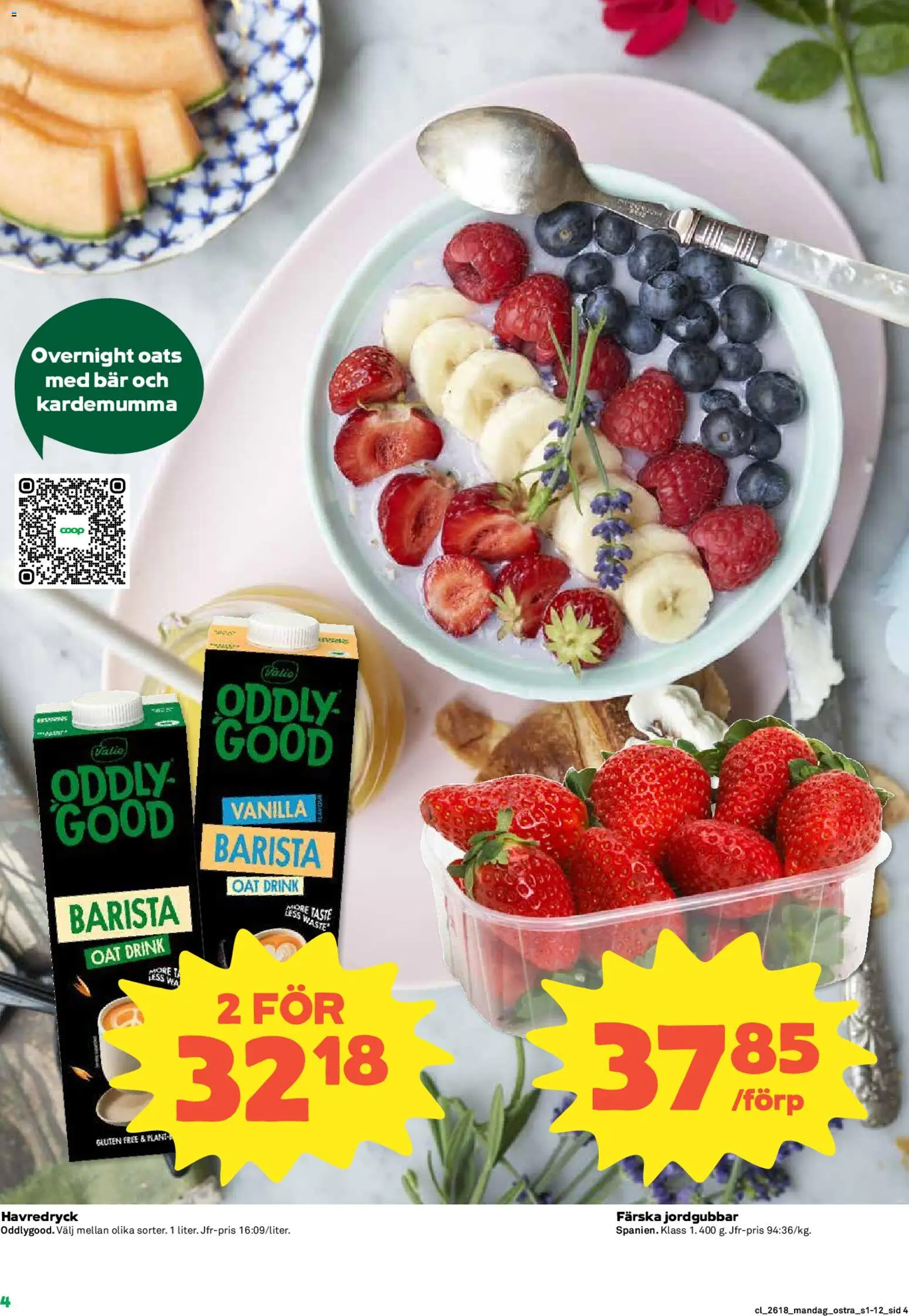 Coop reklamblad aktuell från 27.04.2026 | Sida: 4 | Produkter: Havredryck, Kardemumma, Jordgubbar