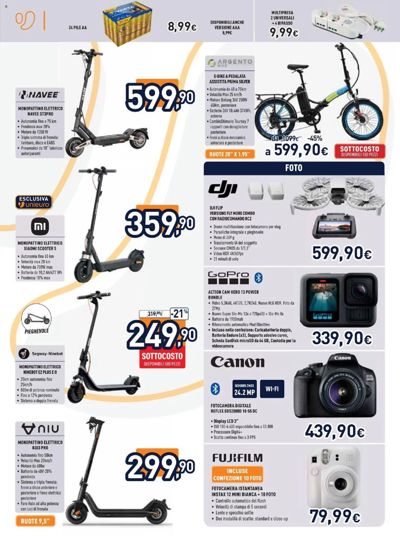 Volantino Unieuro del 05.12.2025 | Pagina: 24 | Prodotti: Pile, Monopattino, Stampa, Specchio