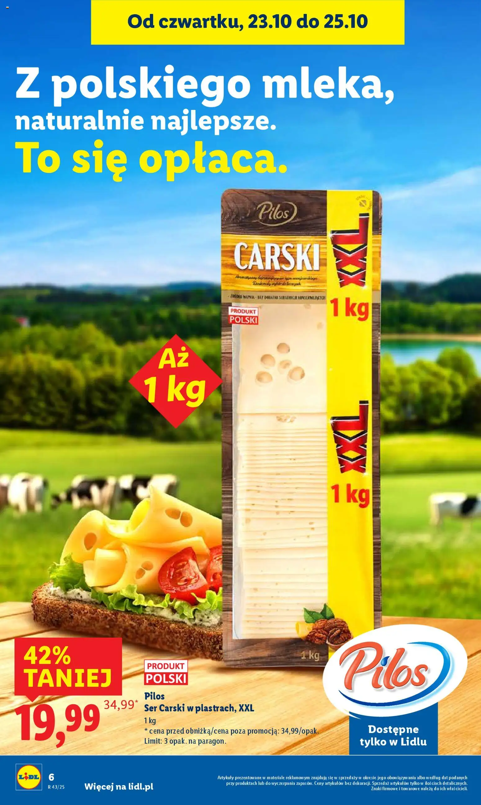 Lidl Gazetka od 23.10.2025 | Strona: 6 | Produkty: Ser