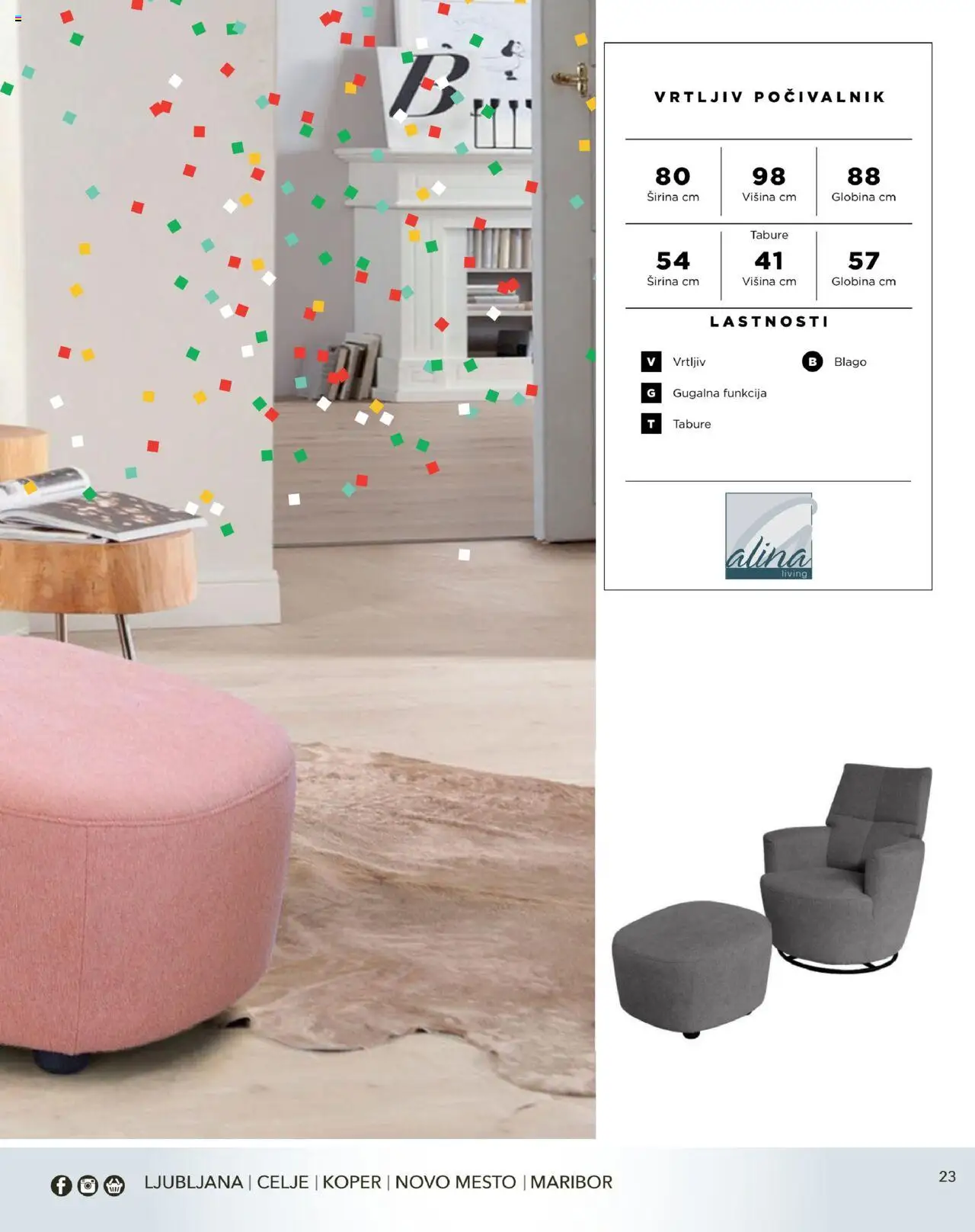Harvey Norman - Katalog - Udobna praznična ponudba - Počivalniki & masažni stoli │ velja od 22.12.2022 | Stran: 23