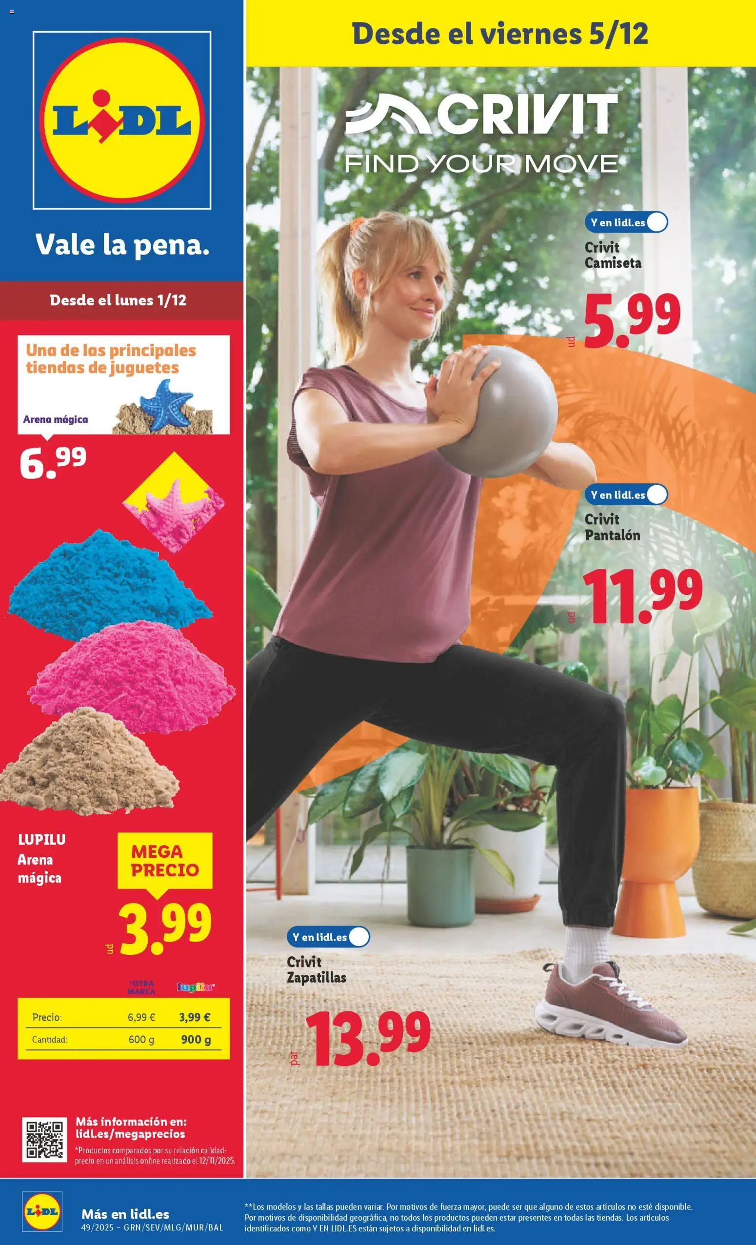Lidl folleto de bazar │ válido desde el 01.12.2025 | Página: 1 | Productos: Zapatillas, Juguetes