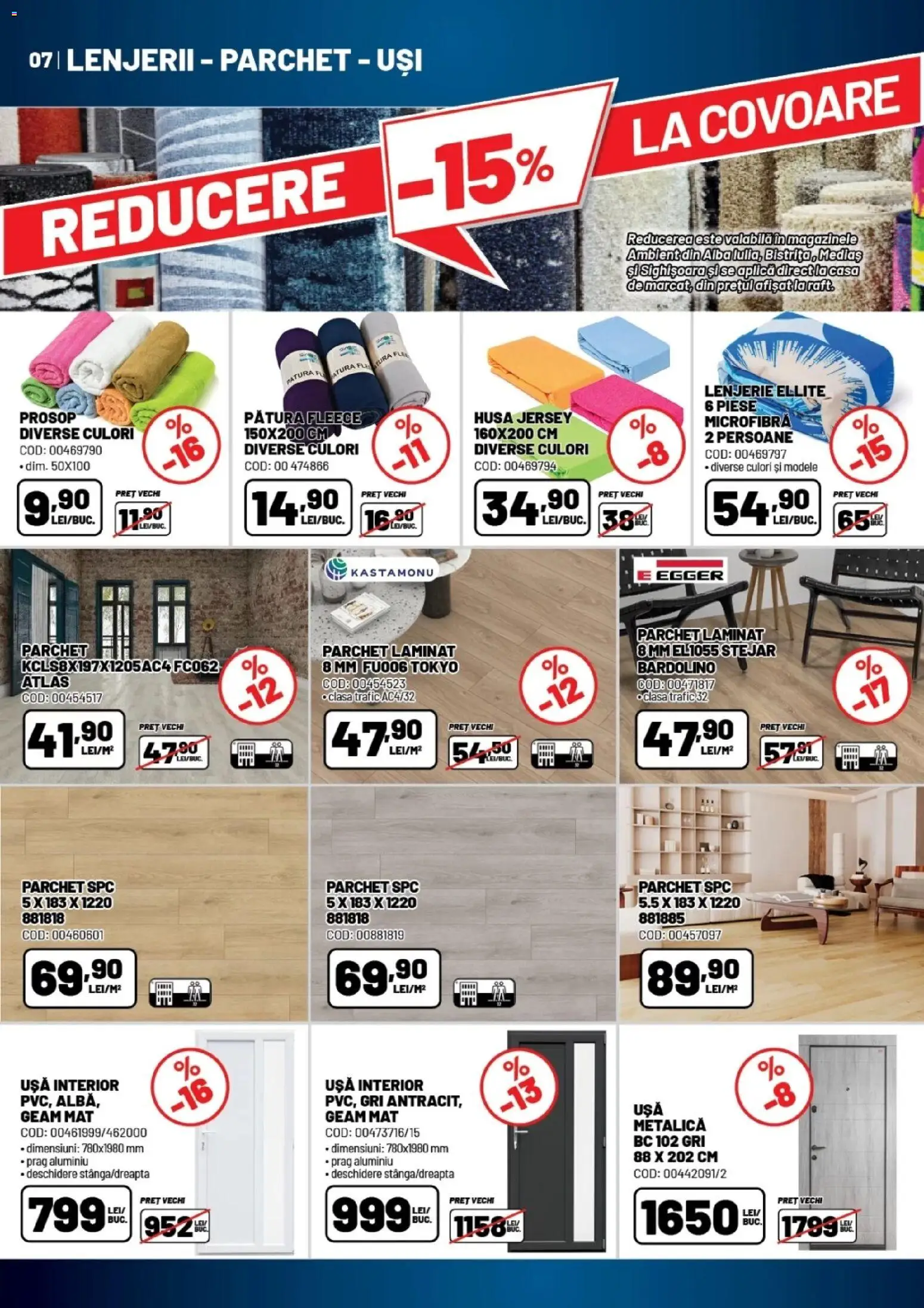 Noul catalog Ambient – valabil de la 27.01.2026 | Pagină: 7 | Produse: Pătură, Parchet, Ușă