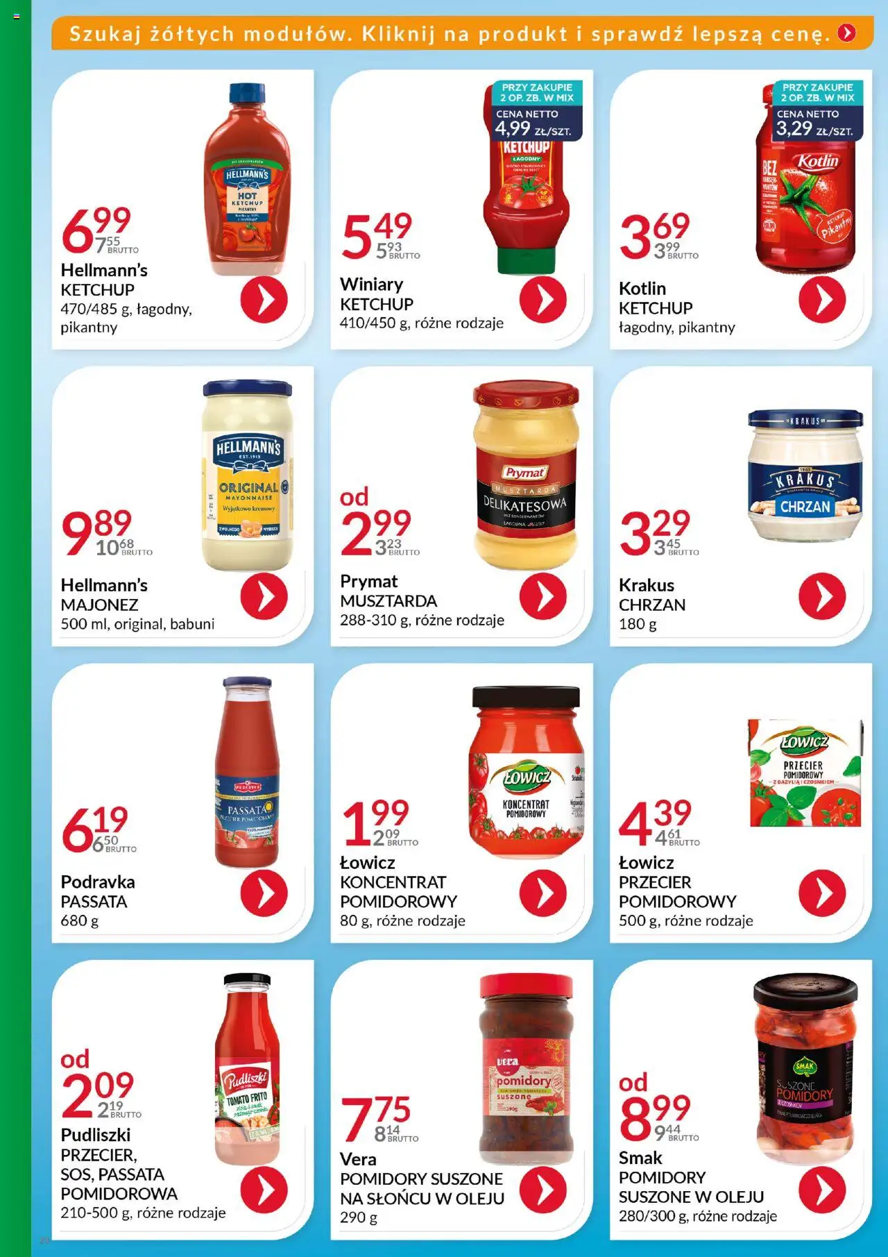 Eurocash Gazetka - Katalog Artykułów Spożywczych od 27.07.2025 | Strona: 28 | Produkty: Suszone pomidory, Chrzan, Pomidory, Majonez