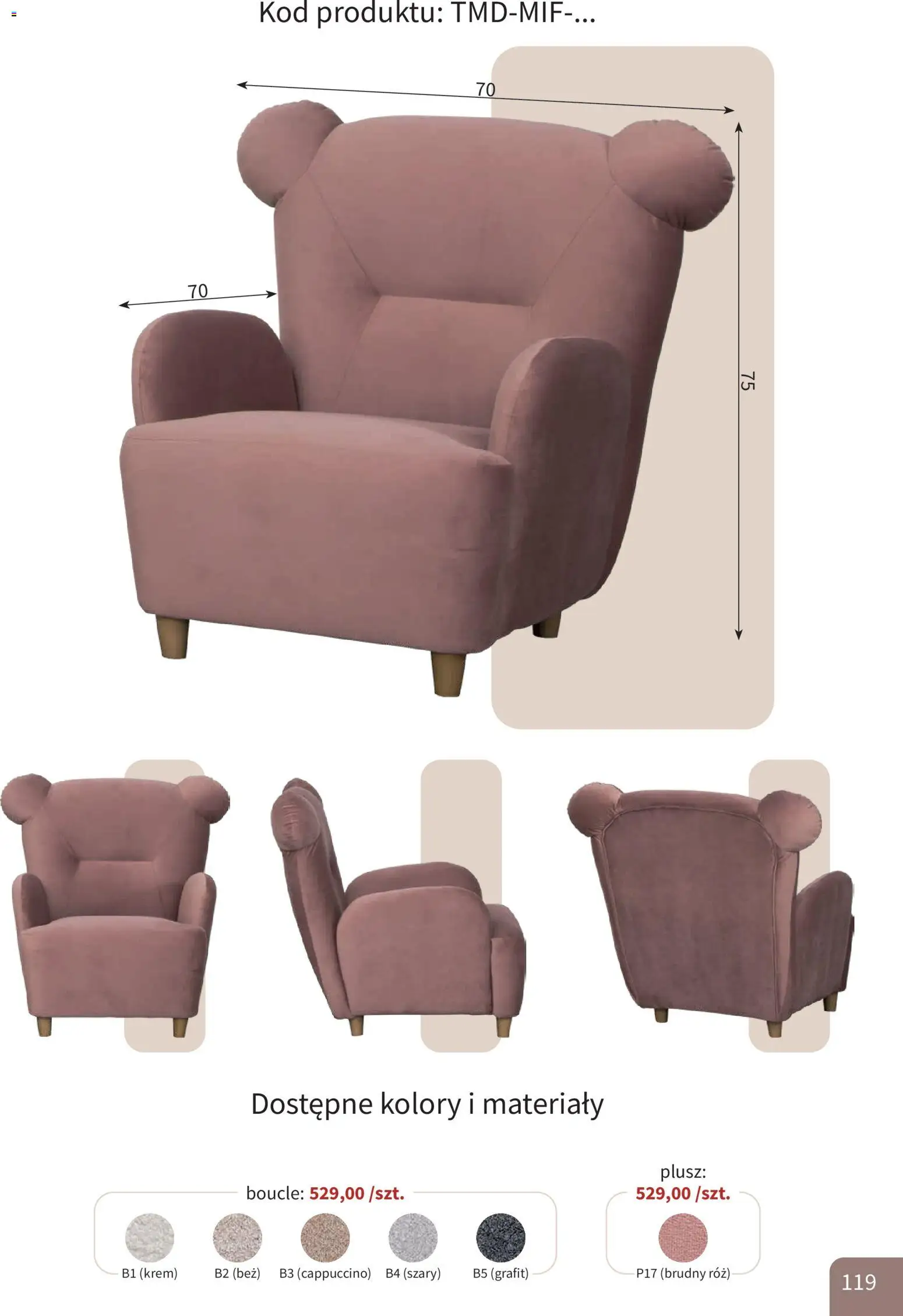 Bodzio Katalog od 01.04.2026 | Strona: 119 | Produkty: Cappuccino, Róż, Krem