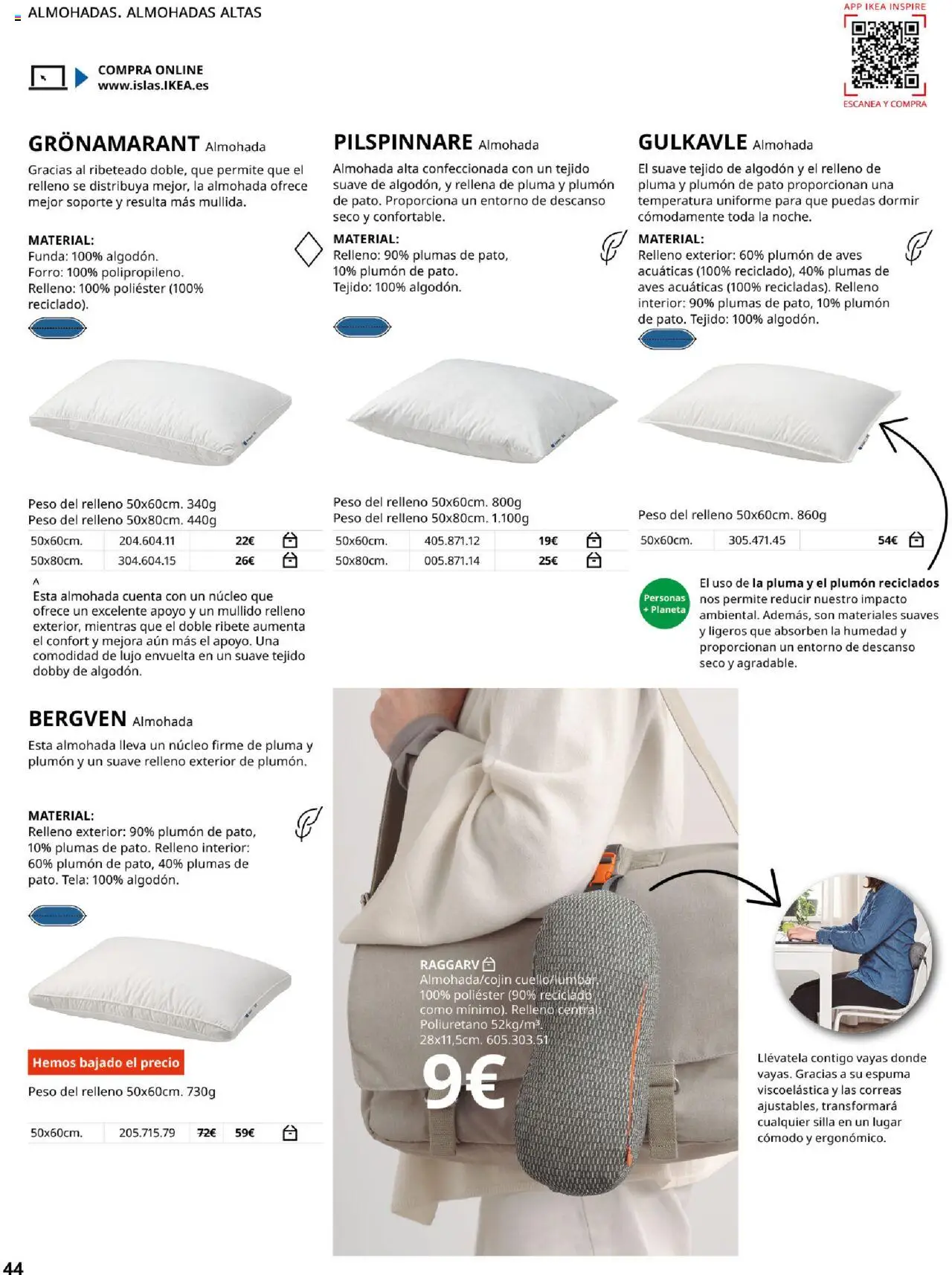 Catálogo IKEA Confort │ válido desde el 04.02.2025 | Página: 44 | Productos: Funda, Peso, Almohada, Silla