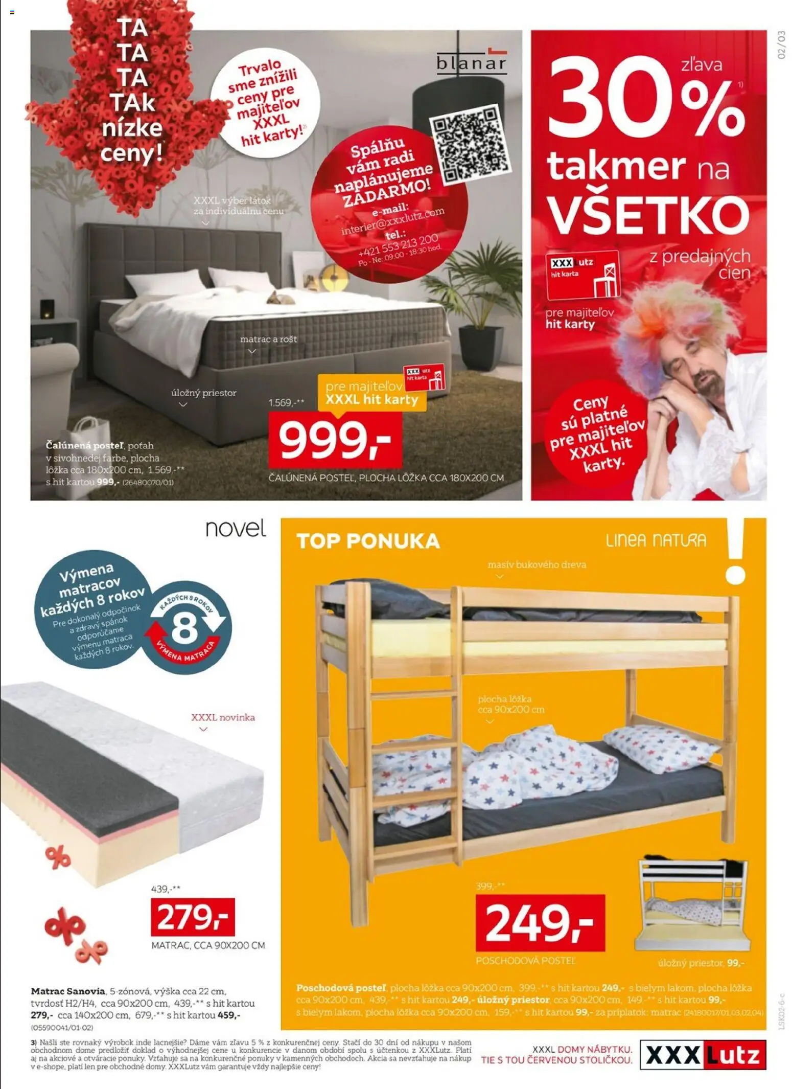 Nové XXXLutz akcie – leták je platný od 23.02.2026 | Strana: 3 | Produkty: Matrac, Poschodová posteľ, Posteľ