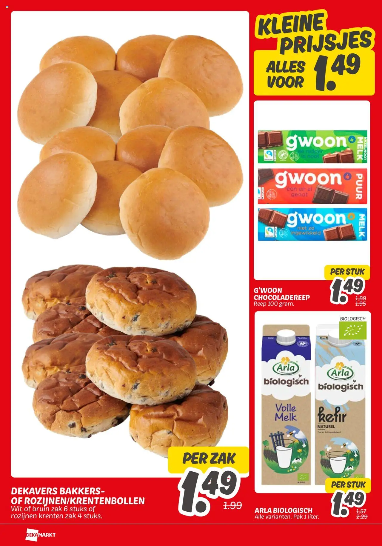  | Pagina: 4 | Producten: Melk, Volle melk, Rozijnen, Chocoladereep