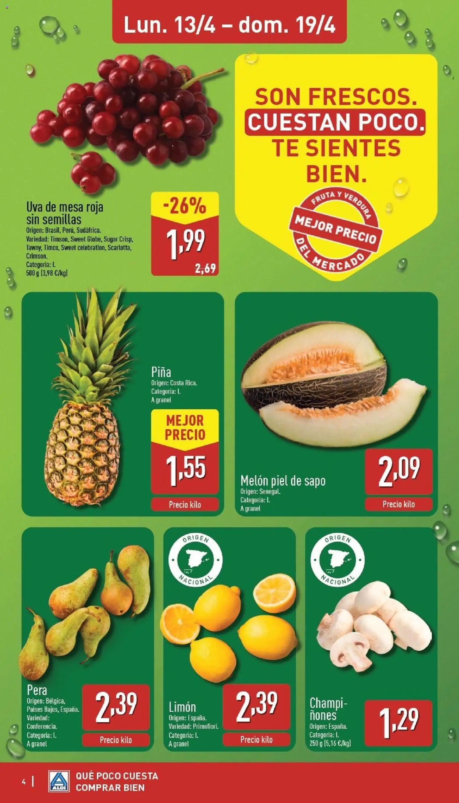 Aldi folleto Baleares │ válido desde el 13.04.2026 | Página: 4 | Productos: Φορτιστής, Piña, Té, Mesa
