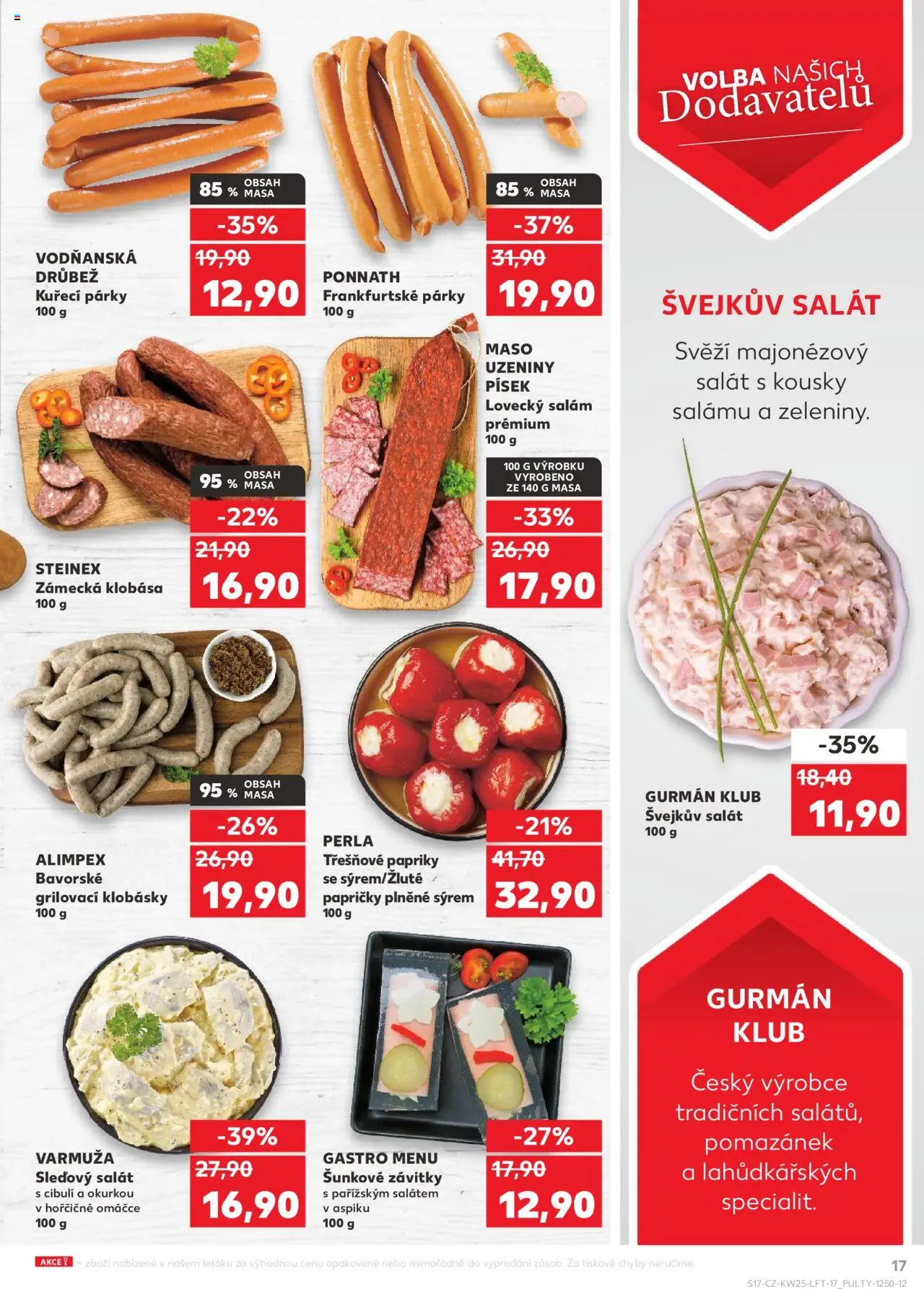 Kaufland leták od 18.06.2025 | Strana: 17 | Produkty: Klobása, Uzeniny, Perla, Lovecký salám