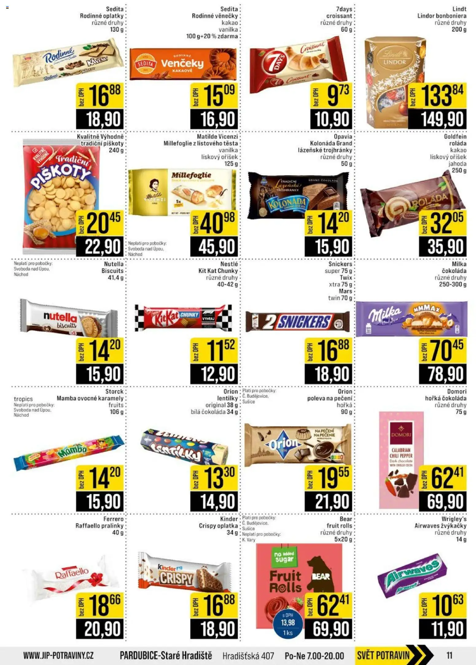 Jip leták - Cash & Carry od 01.04.2026 | Strana: 11 | Produkty: Twix, Piškoty, Sušiče, Oplatky