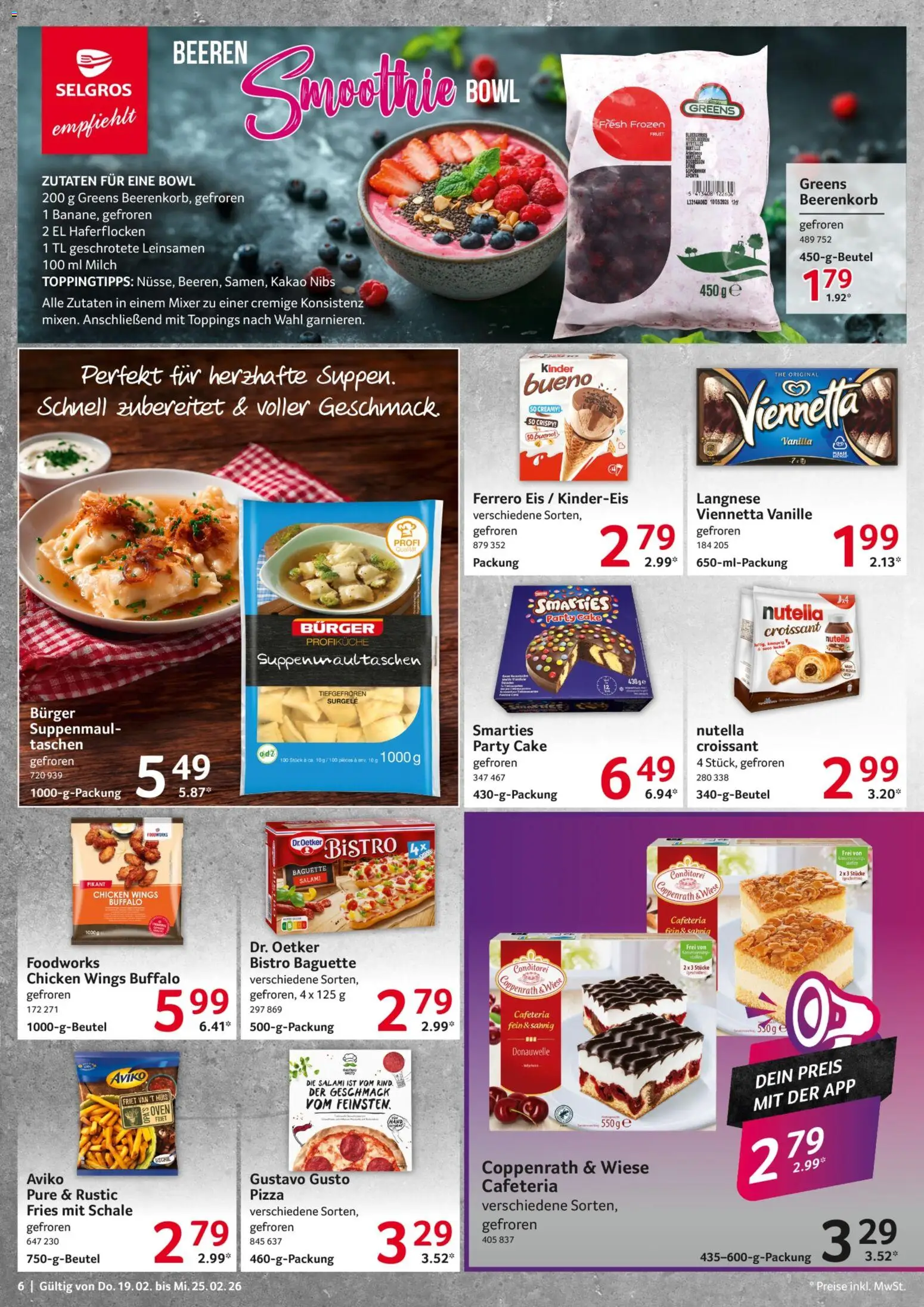 Selgros Prospekt 	 – gültig ab 19.02.2026 | Seite: 6 | Produkte: Gustavo gusto, Mixer, Baguette, Nutella