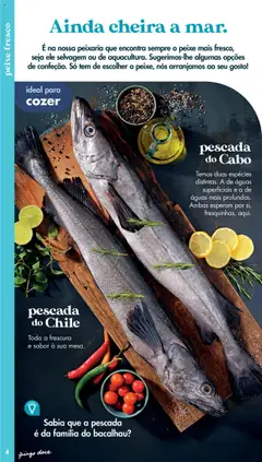 pescada do Cabo, Temos duas espécies distintas. A de águas superficiais e a de águas mais profundas. Ambas esperam por si, fresquinhas, aqui. │ válido de 20.05.2025 | Página: 4 | Produtos: Cabo, Pescada, Pescada do cabo, Peixe