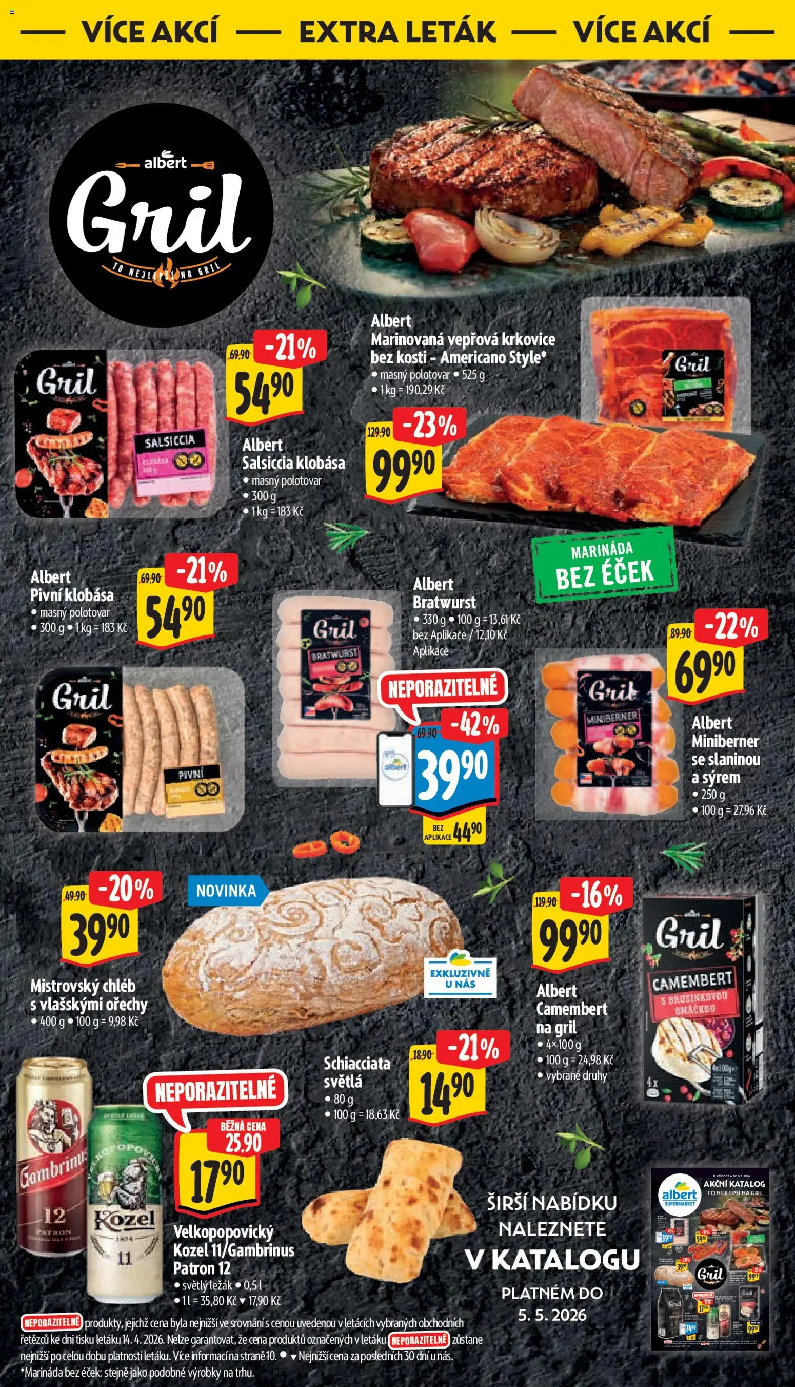 Albert leták - Supermarket od 29.04.2026 | Strana: 35 | Produkty: Gril, Salsiccia, Krkovice, Marináda