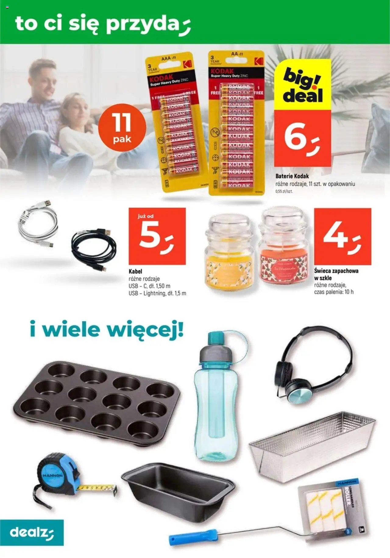 Dealz Gazetka - Wielkie otwarcie Poznań od 23.09.2025 | Strona: 10 | Produkty: Kabel, USB, Baterie
