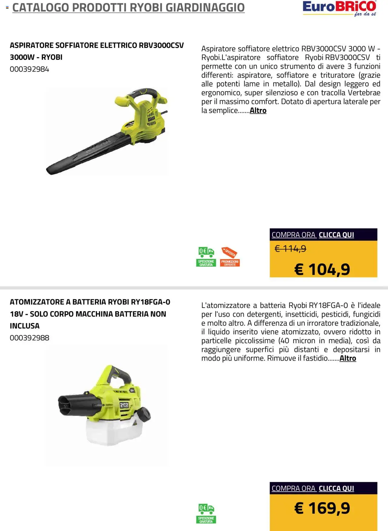Volantino Eurobrico del 23.07.2025 | Pagina: 16 | Prodotti: Trituratore, Batteria