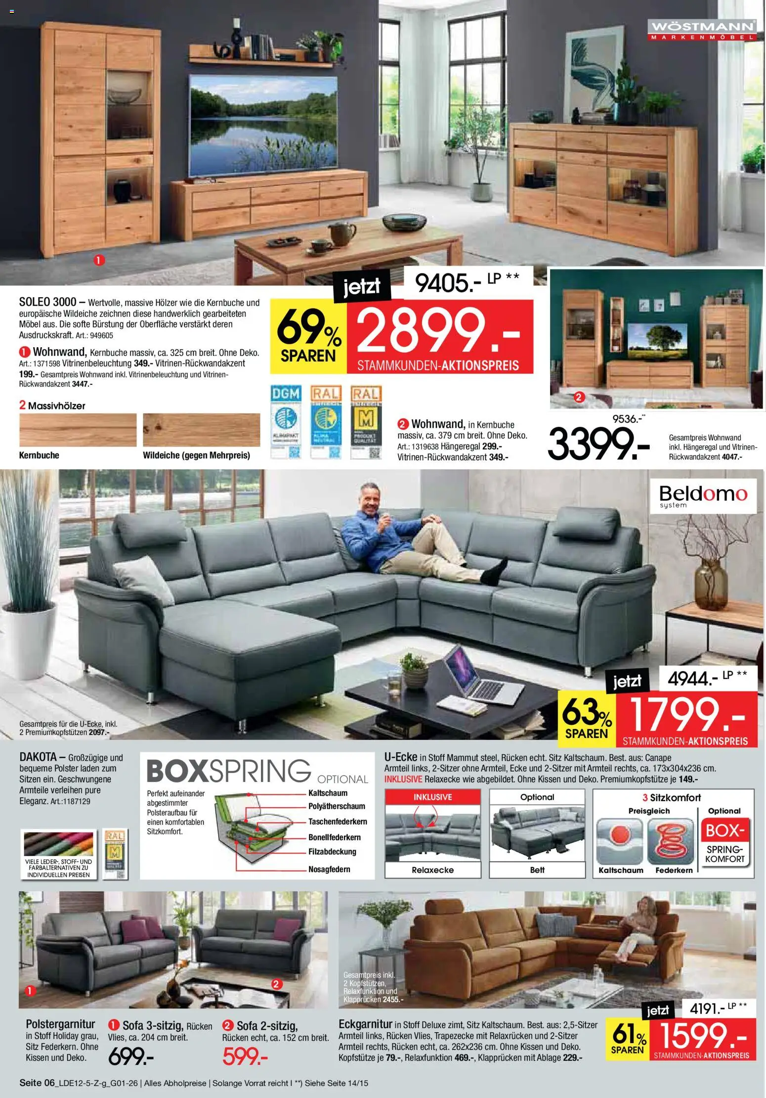 Zurbrüggen - Inventur-Verkauf – gültig ab 26.12.2025 | Seite: 6 | Produkte: Bett, Kissen, Sofa, Box