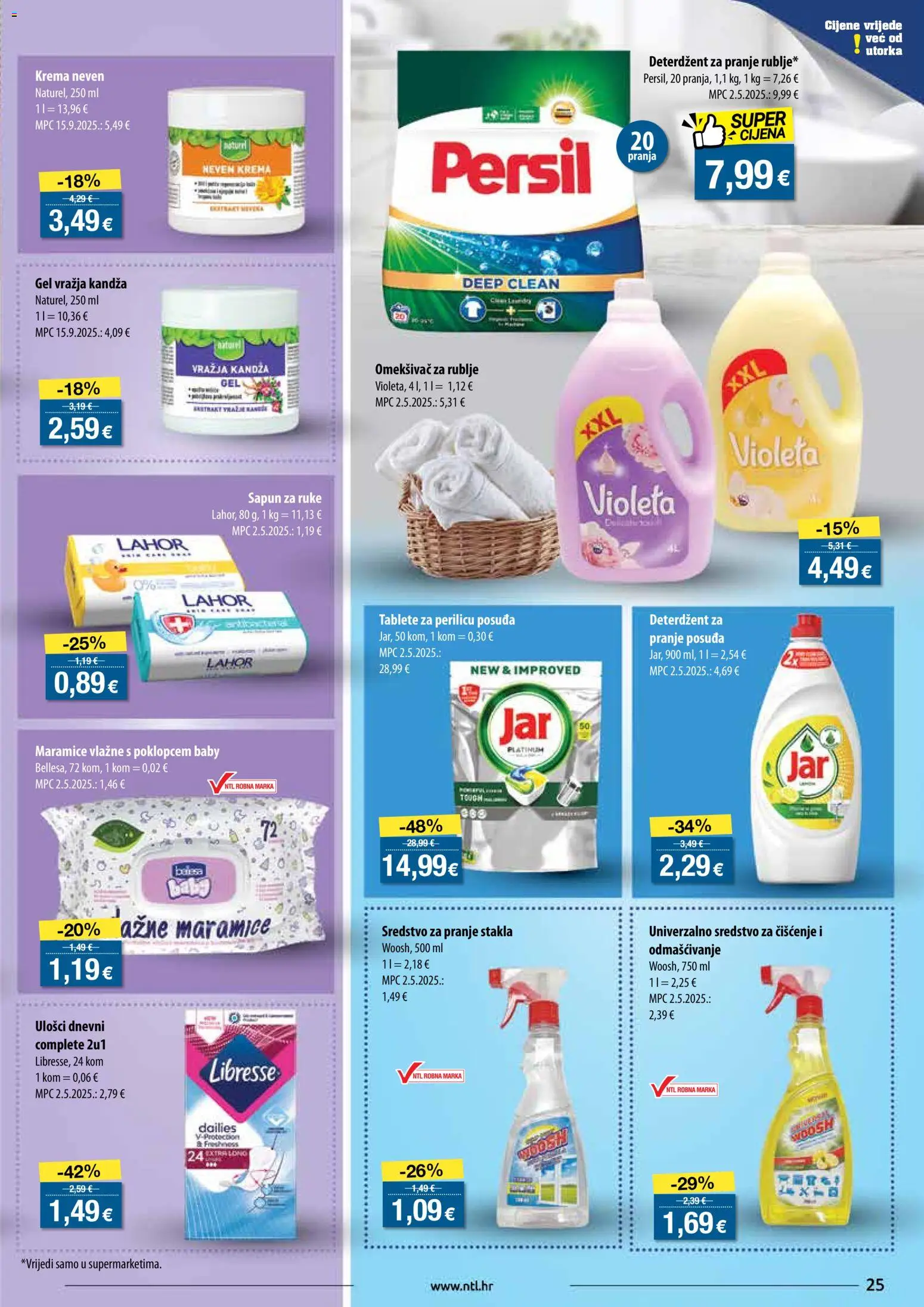 NTL katalog | vrijedi od 03.12.2025 | Stranica: 25 | Proizvodi: Sapun, Deterdžent, Violeta, Persil