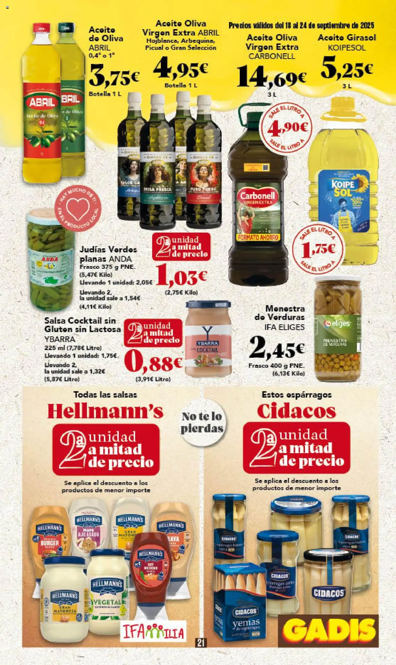 Gadis folleto │ válido desde el 18.09.2025 | Página: 21 | Productos: Aceite, Νερό καρύδας, Té, Οθόνη προβολής