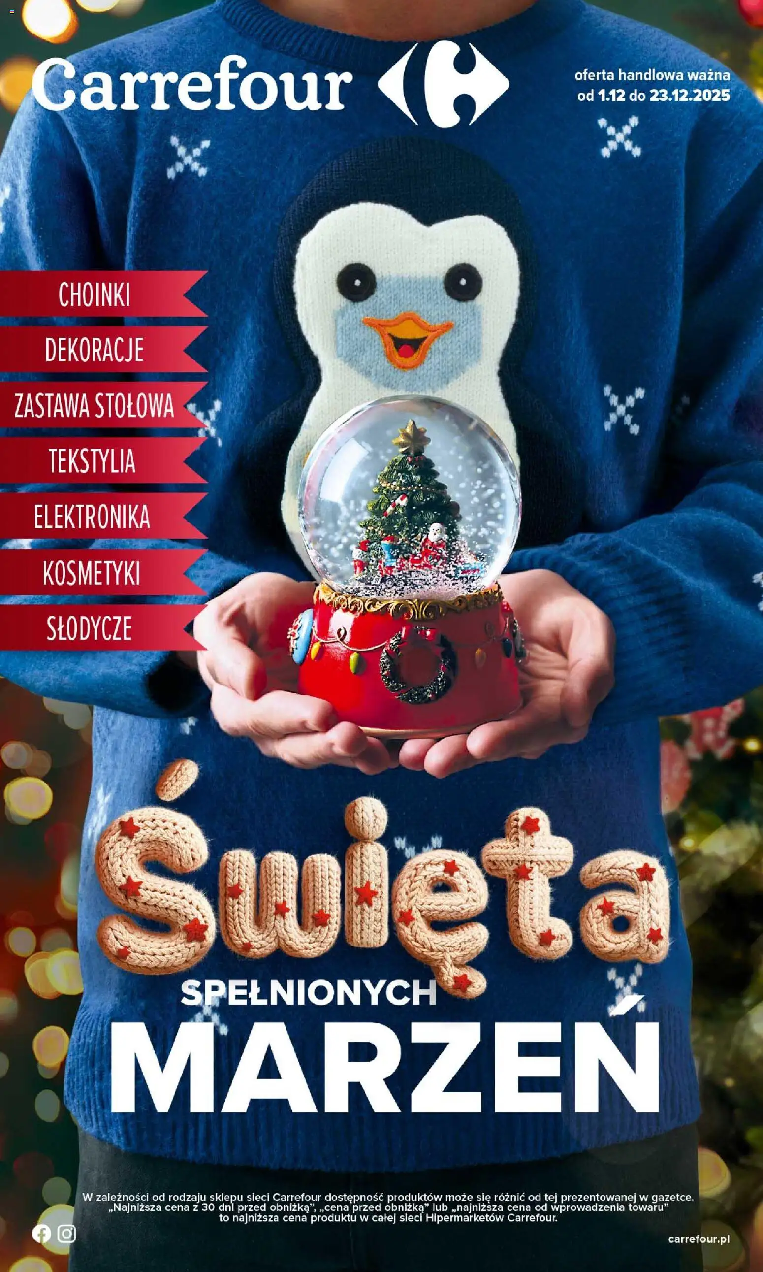 Carrefour Gazetka - Święta spełnionych marzeń od 01.12.2025 | Strona: 1 | Produkty: Słodycze, Kosmetyki, Tekstylia
