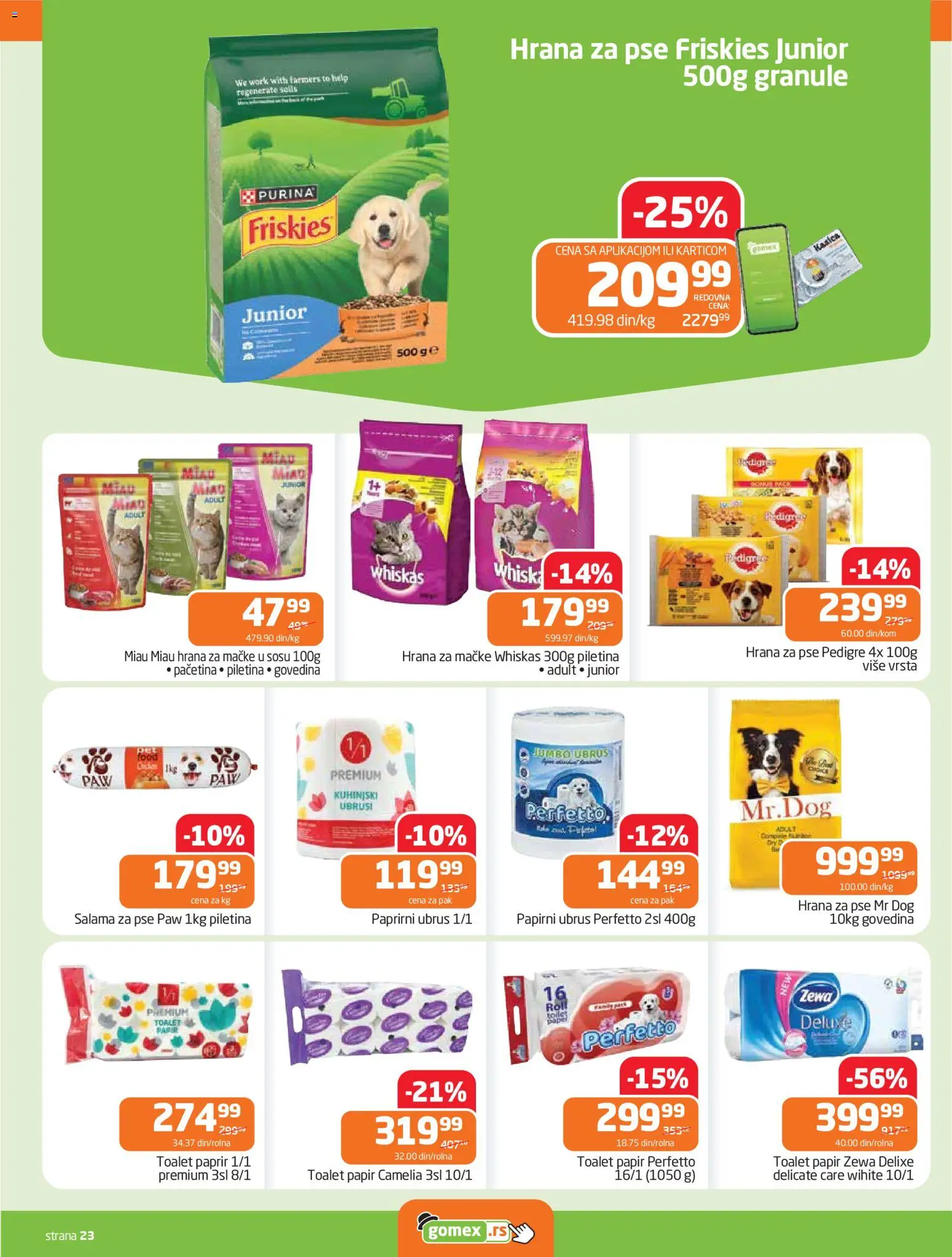 Gomex katalog - važi od 15.04.2026 | Strana: 23 | Proizvode: Govedina, Ubrus, Salama, Piletina