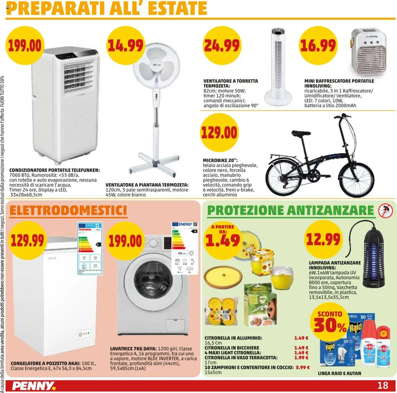 Volantino PENNY del 05.06.2025 | Pagina: 18 | Prodotti: Freezer, Condizionatore, Batteria, Vaso