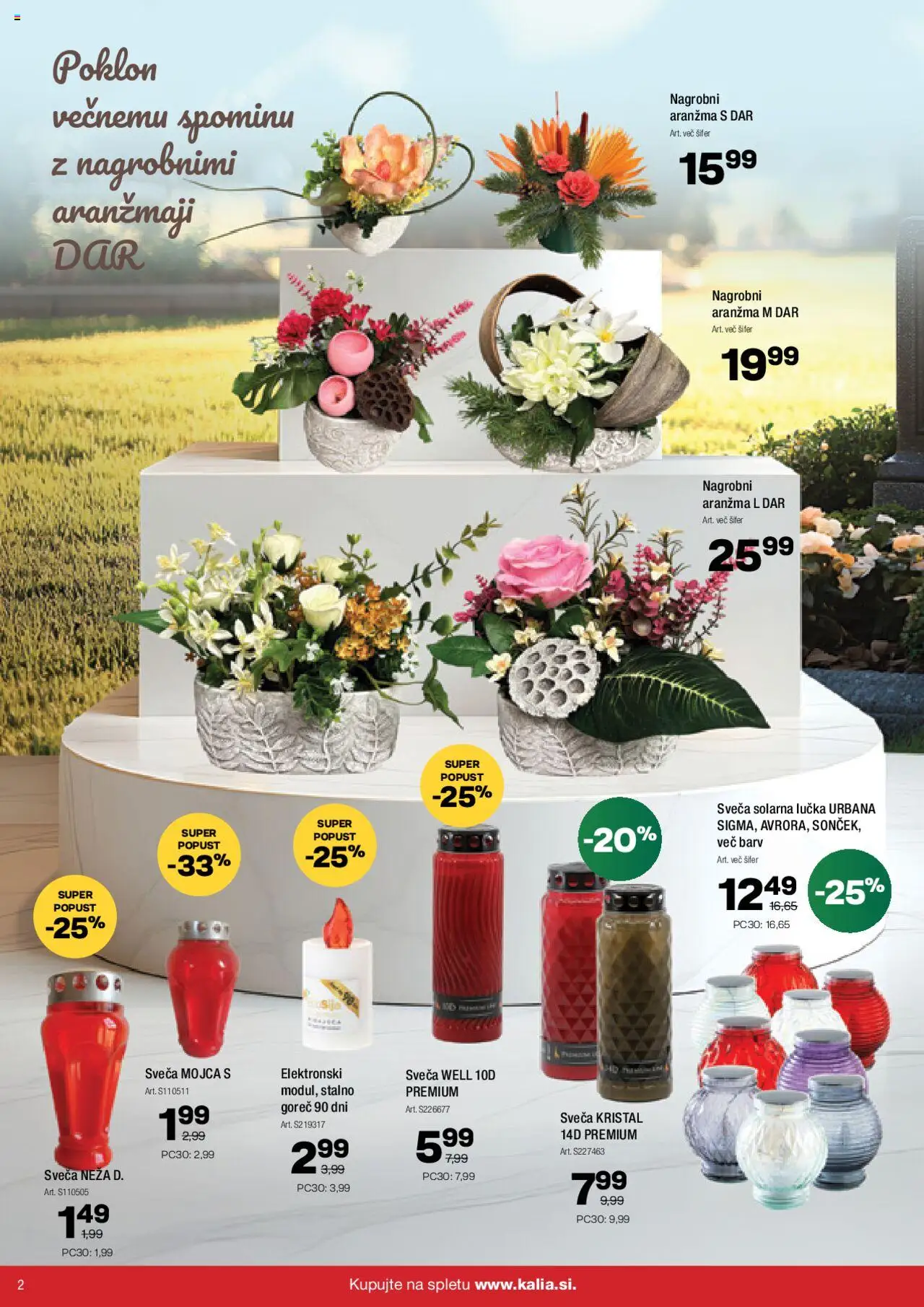 Novi Kalia katalog ponudbe – veljaven od 22.09.2025 | Stran: 2 | Izdelki: Sveča