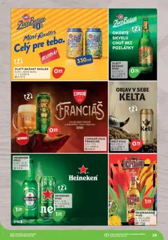 Nové Terno akcie – leták je platný od 08.09.2025 | Strana: 29 | Produkty: Pivo, Kelt, Radler, Zlatý Bažant