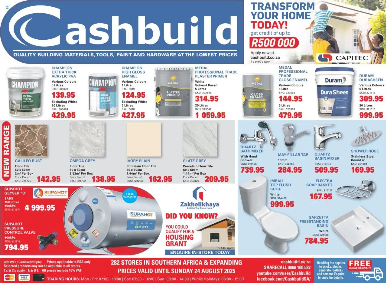 Cashbuild - Leaflet │ valid from 31.07.2025 | Page: 1 | Products: Primer, Plaster primer, Box, Soap